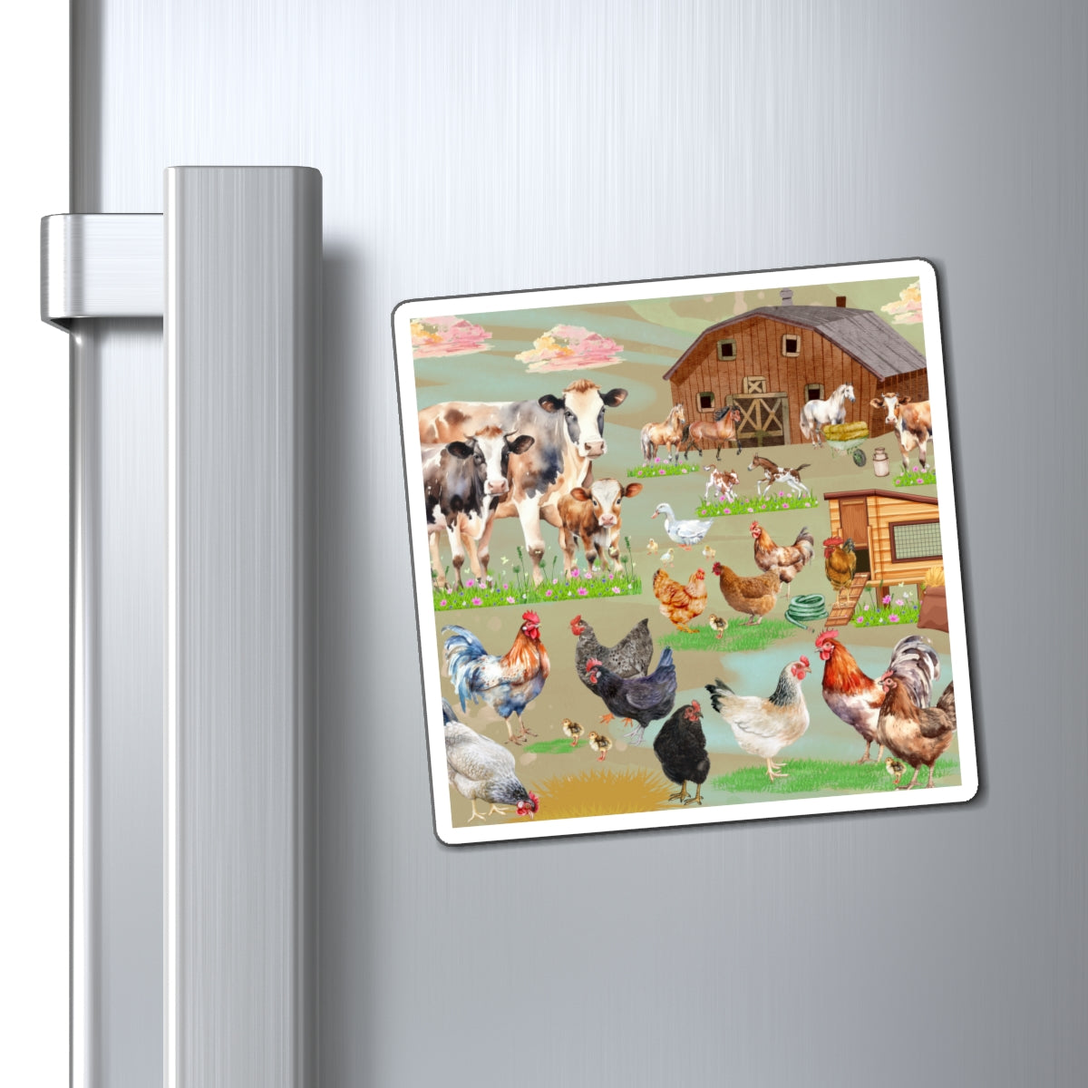 Springtime At The Barnyard Magnets
