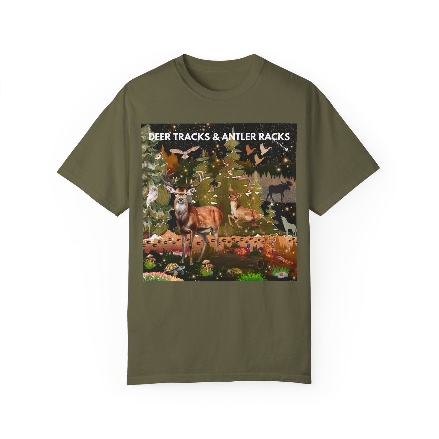 Deer Tracks & Antler Racks Unisex Garment-Dyed T-shirt