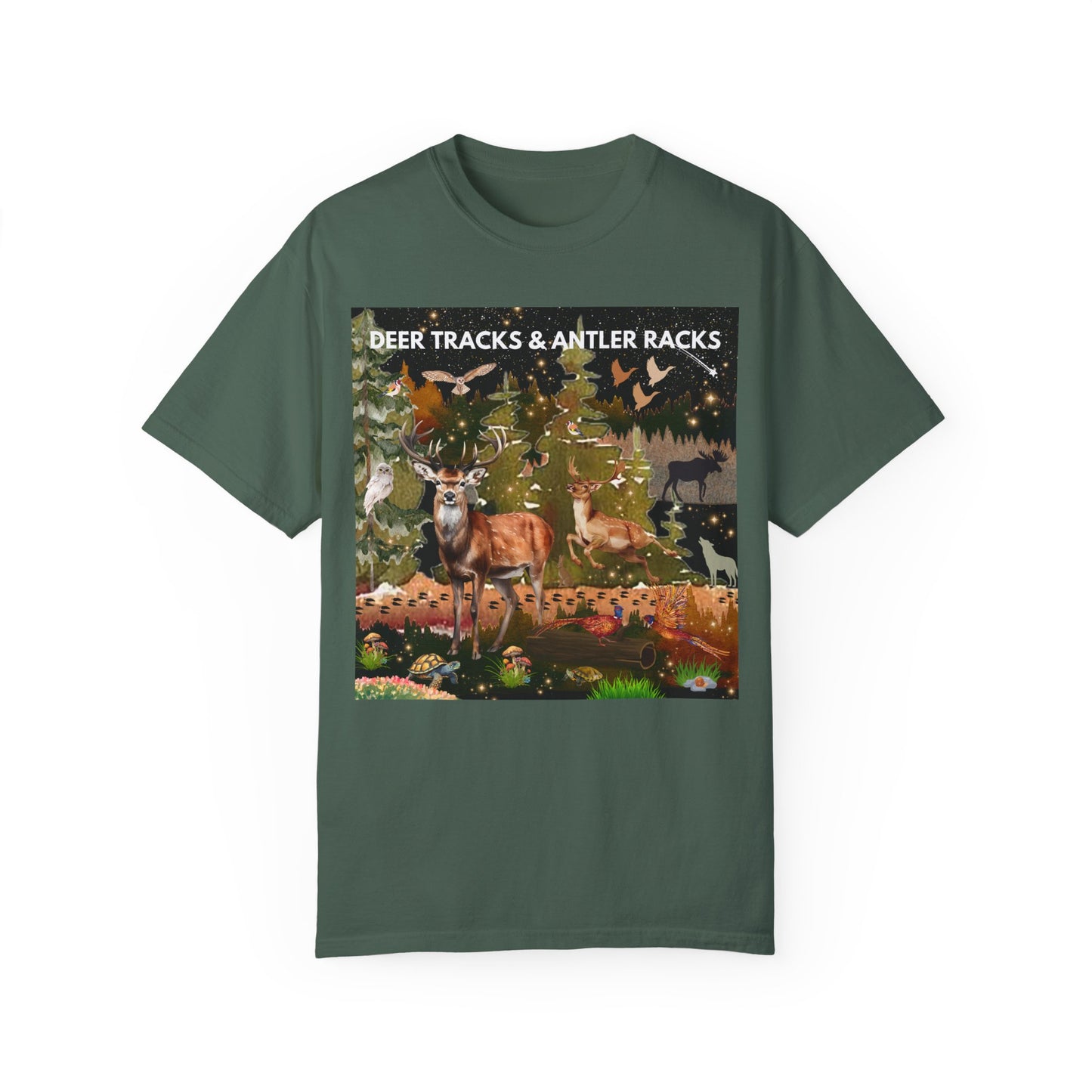 Deer Tracks & Antler Racks Unisex Garment-Dyed T-shirt