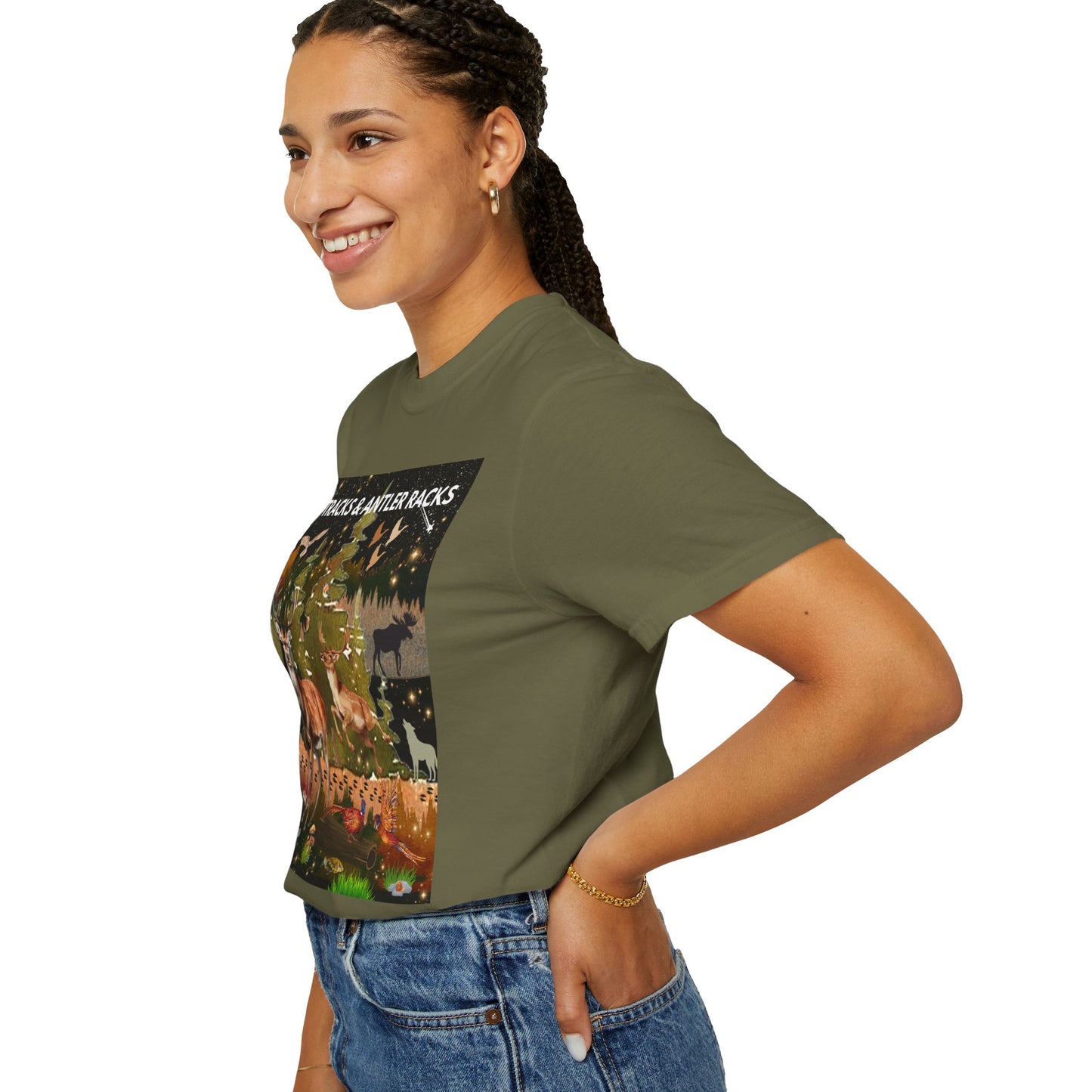 Deer Tracks & Antler Racks Unisex Garment-Dyed T-shirt