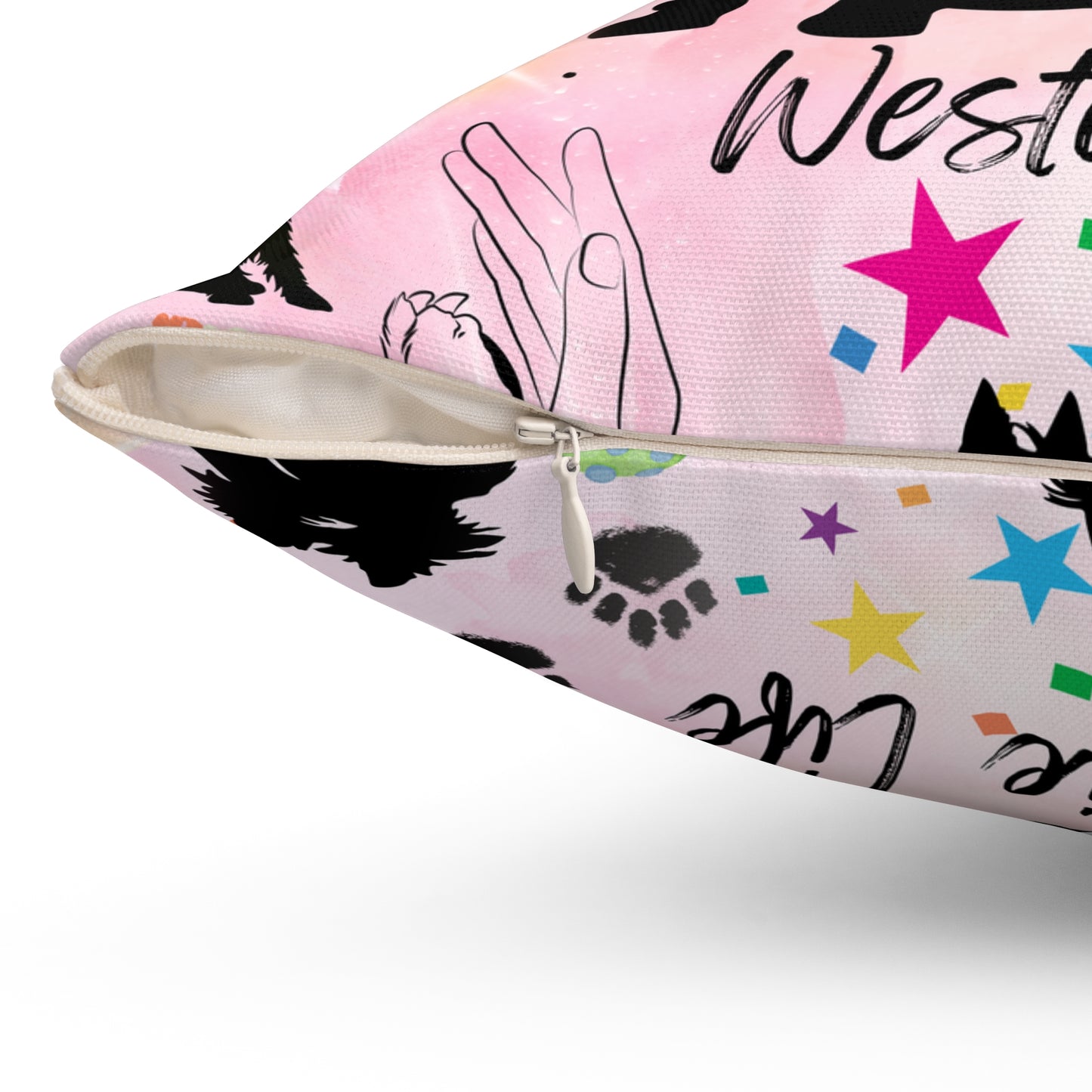 Westie Life Spun Polyester Square Pillow