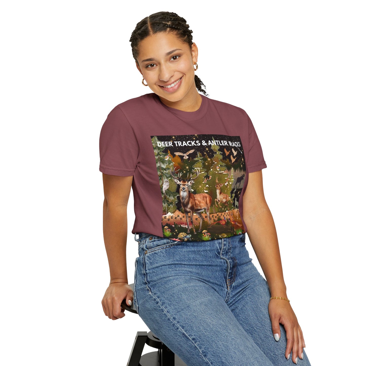 Deer Tracks & Antler Racks Unisex Garment-Dyed T-shirt