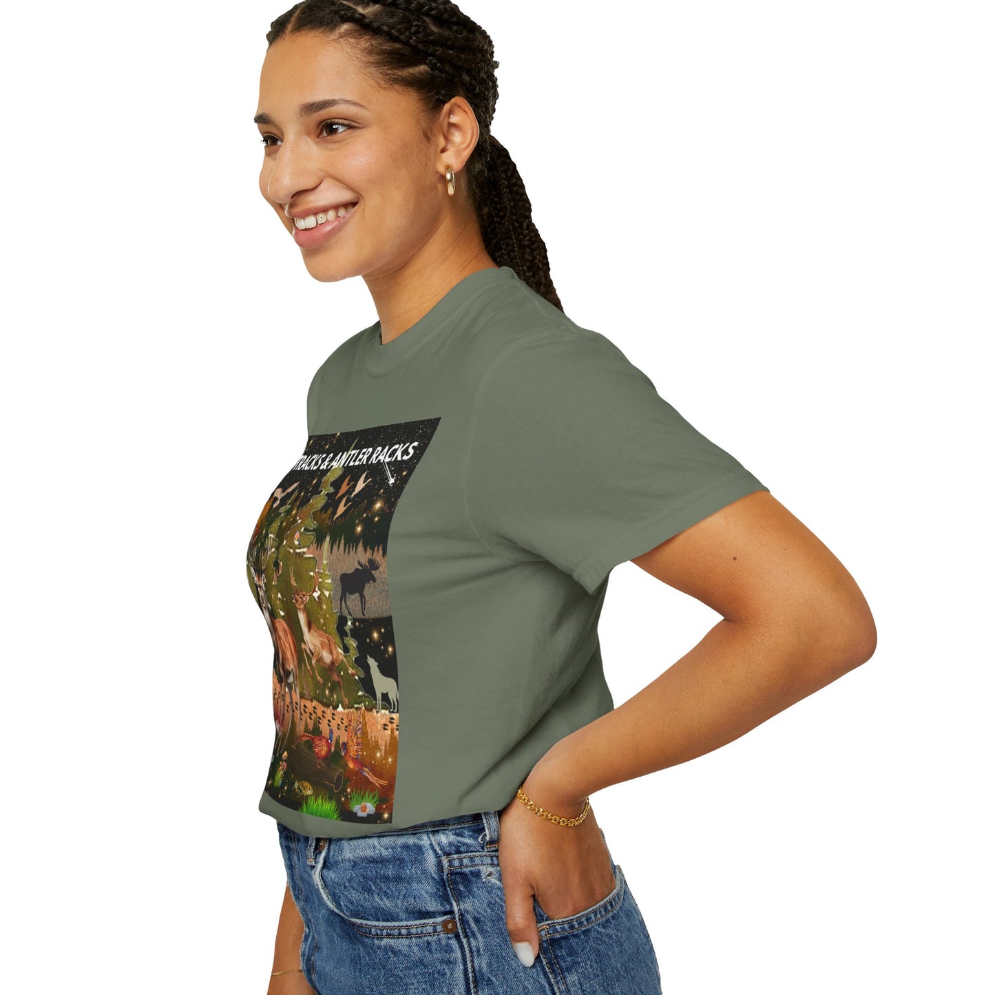 Deer Tracks & Antler Racks Unisex Garment-Dyed T-shirt