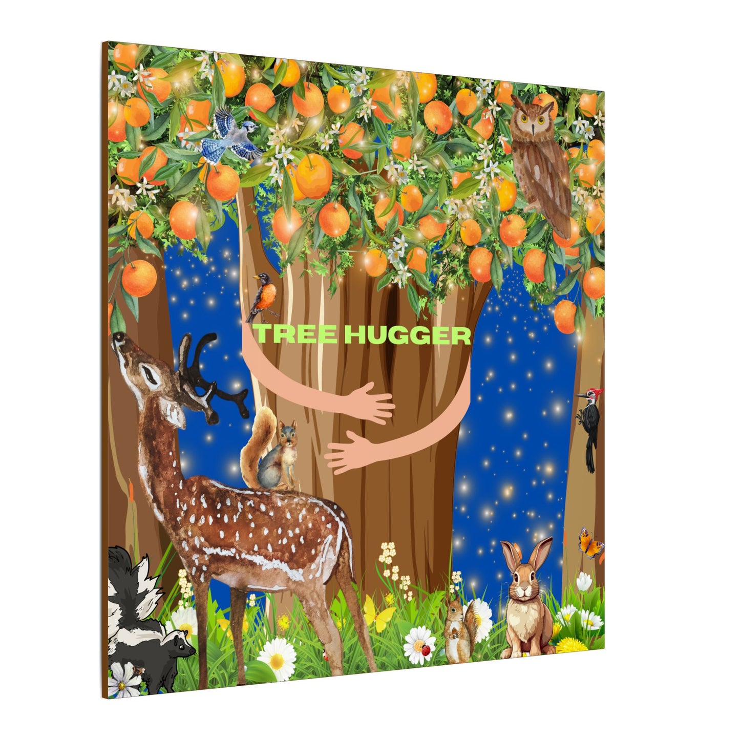 Tree Hugger - Canvas Print, Eco-Friendly Art, Nature Lover Gift, Home Decor, Wall Art for Animal Lovers, Gift for Earth Day