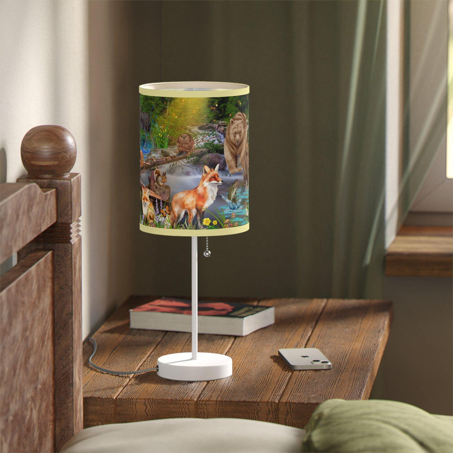 Foxes And Forest Friends Lamp on a Stand, US|CA plug