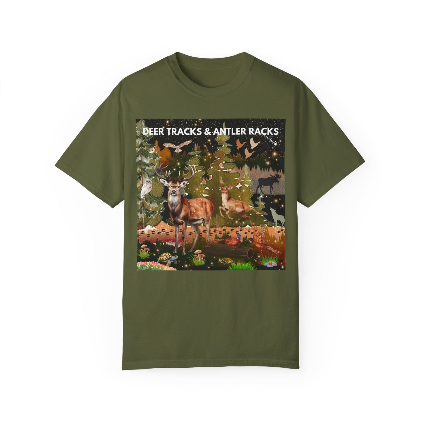 Deer Tracks & Antler Racks Unisex Garment-Dyed T-shirt