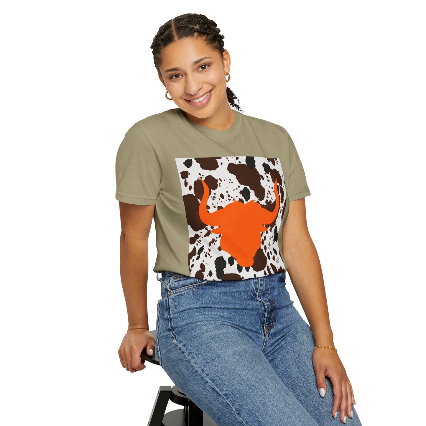 Cow 3 Unisex Garment-Dyed T-shirt