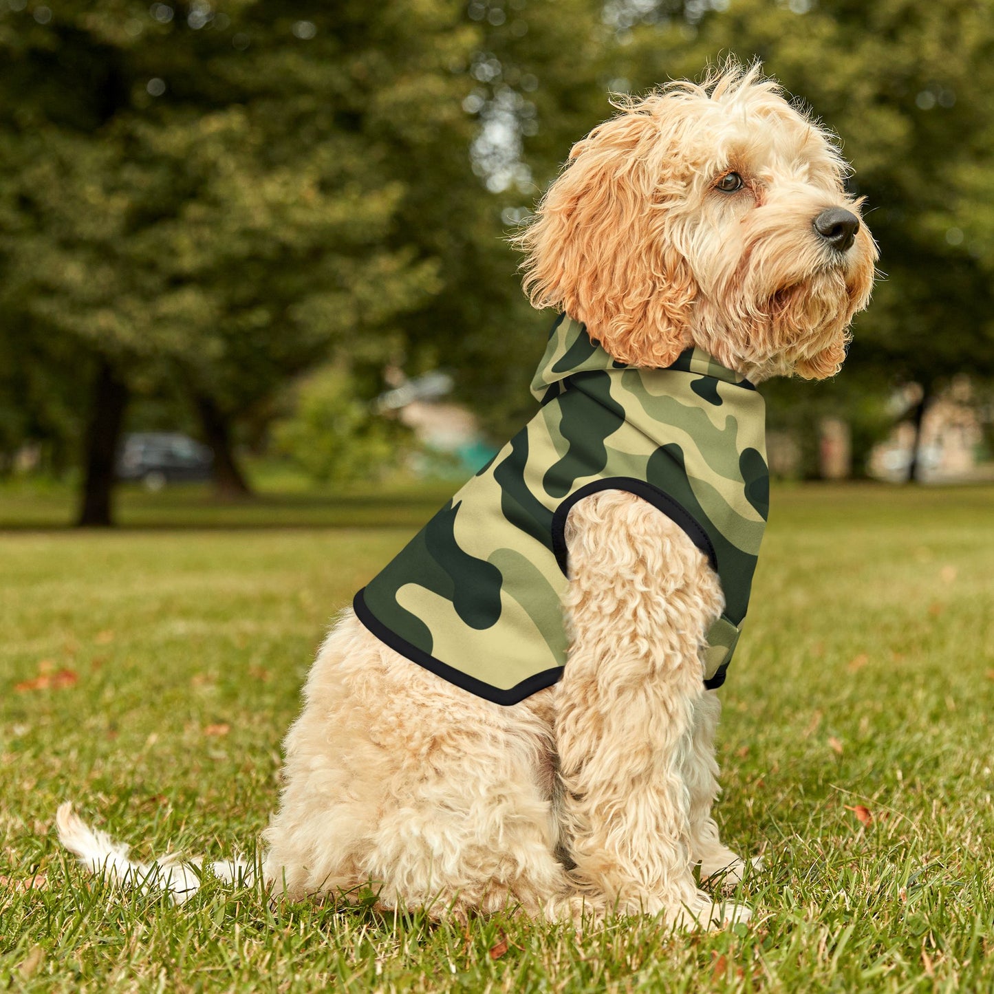 Pet Hoodie Camo Green