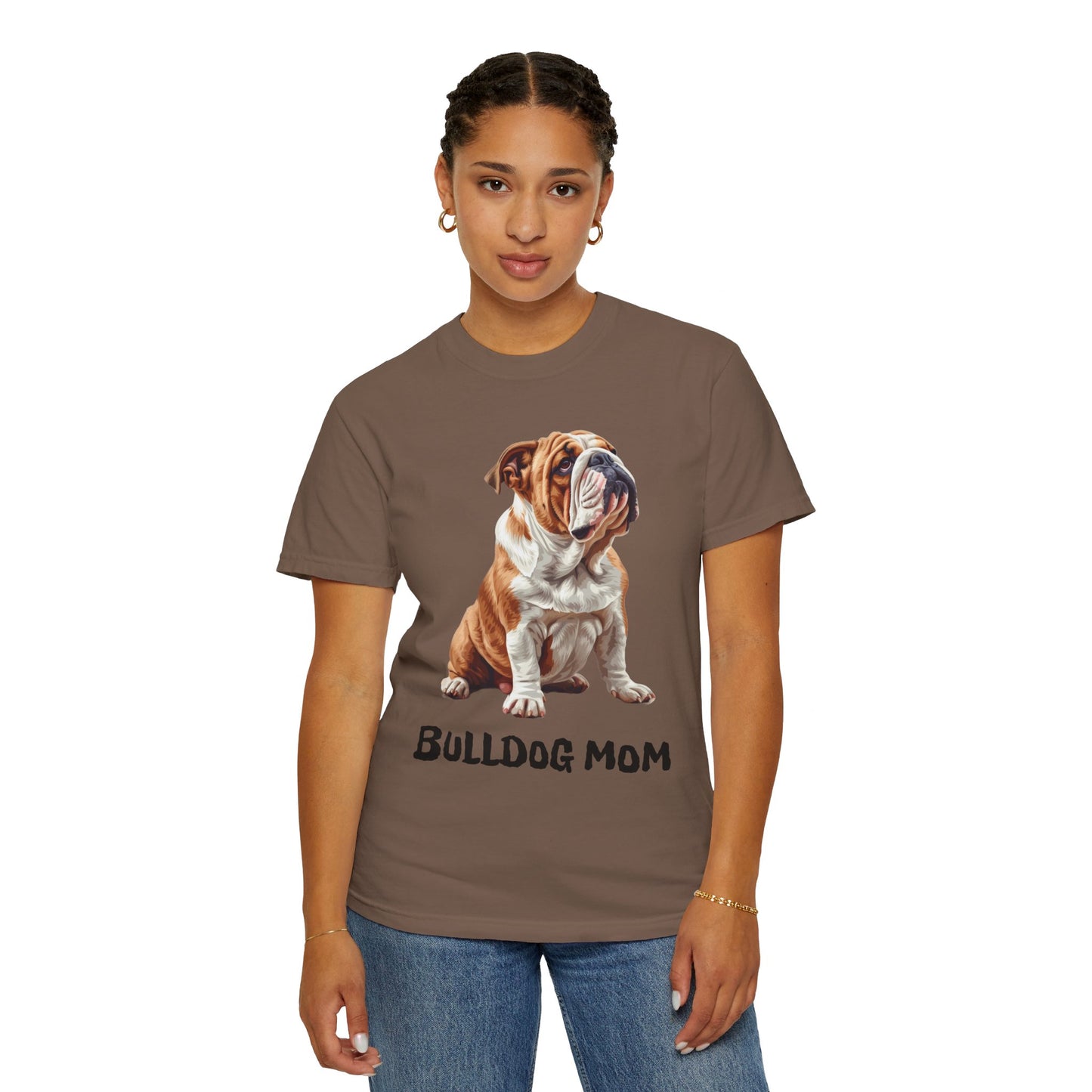 Bulldog Mom Unisex Garment-Dyed T-shirt