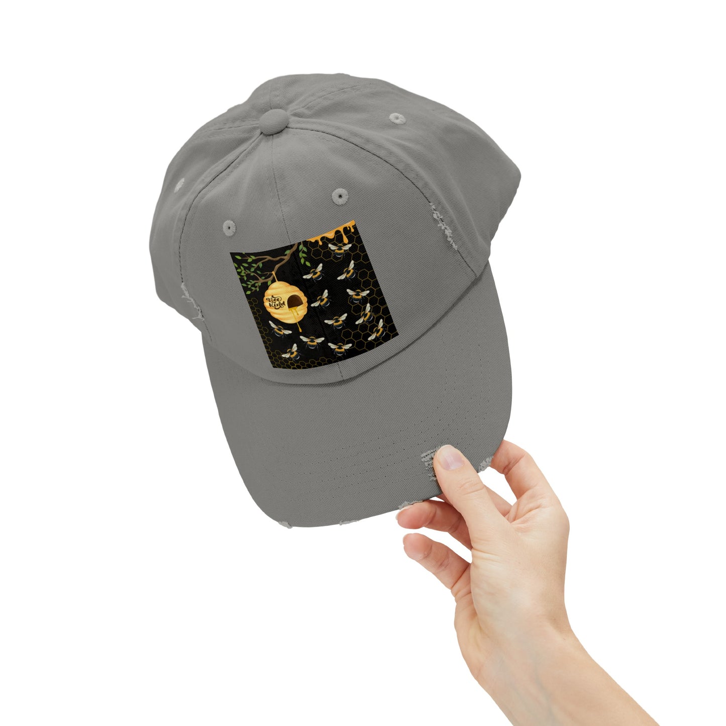 Bee Kind Unisex Distressed Cap