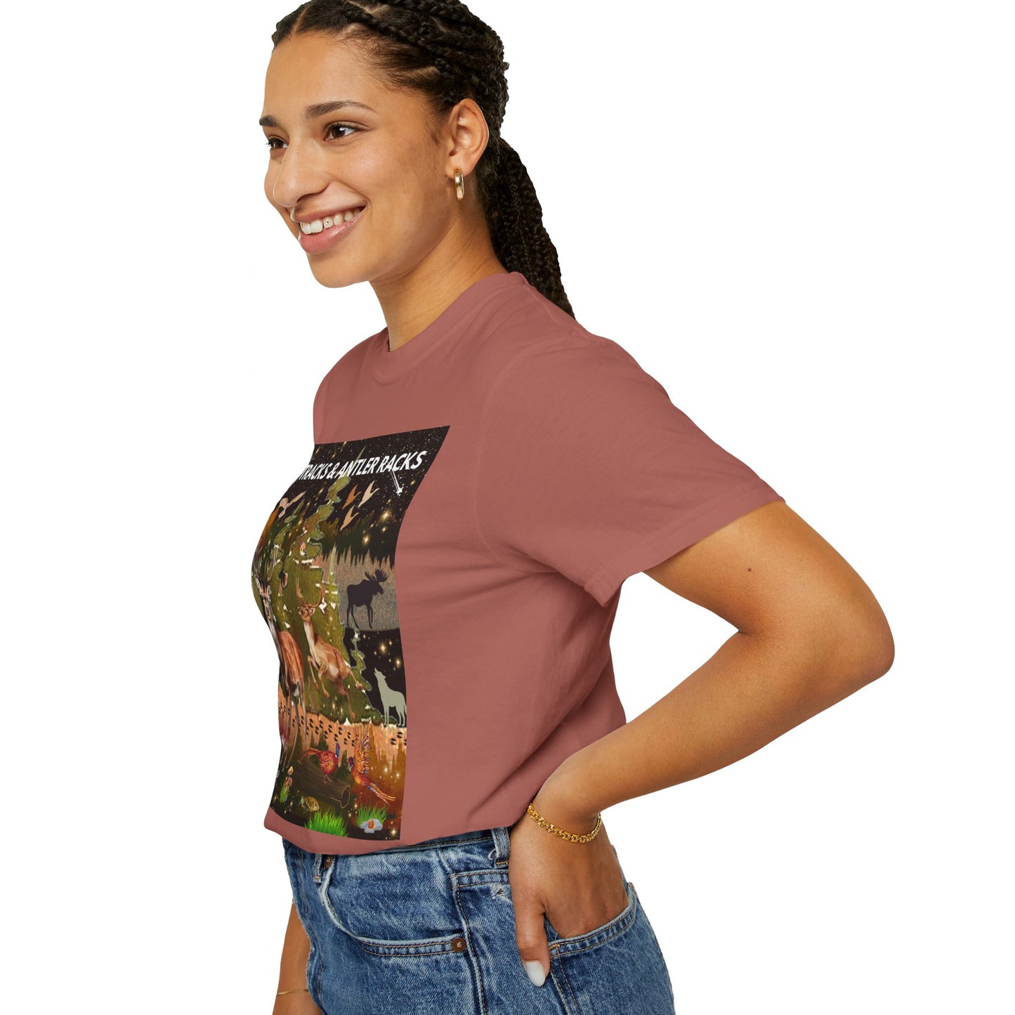 Deer Tracks & Antler Racks Unisex Garment-Dyed T-shirt