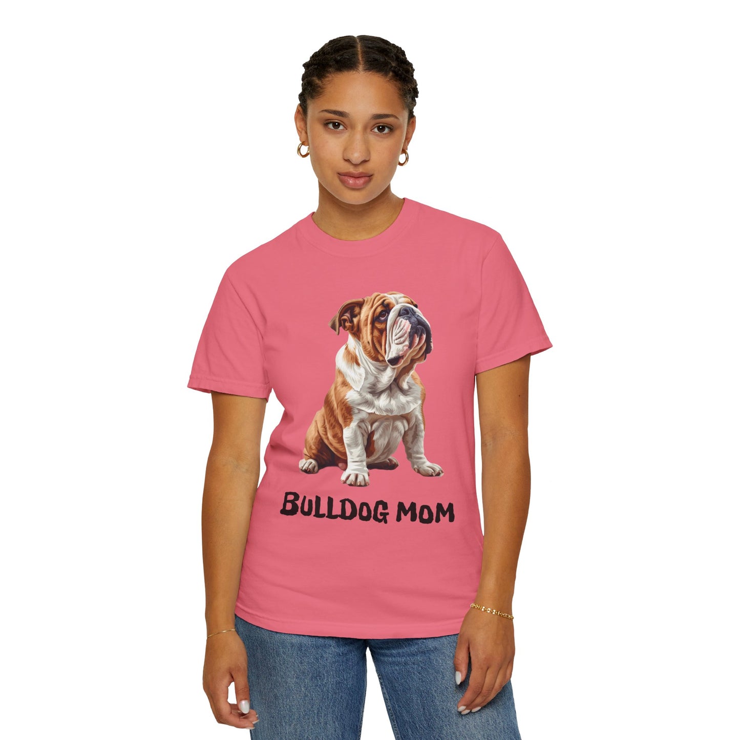 Bulldog Mom Unisex Garment-Dyed T-shirt