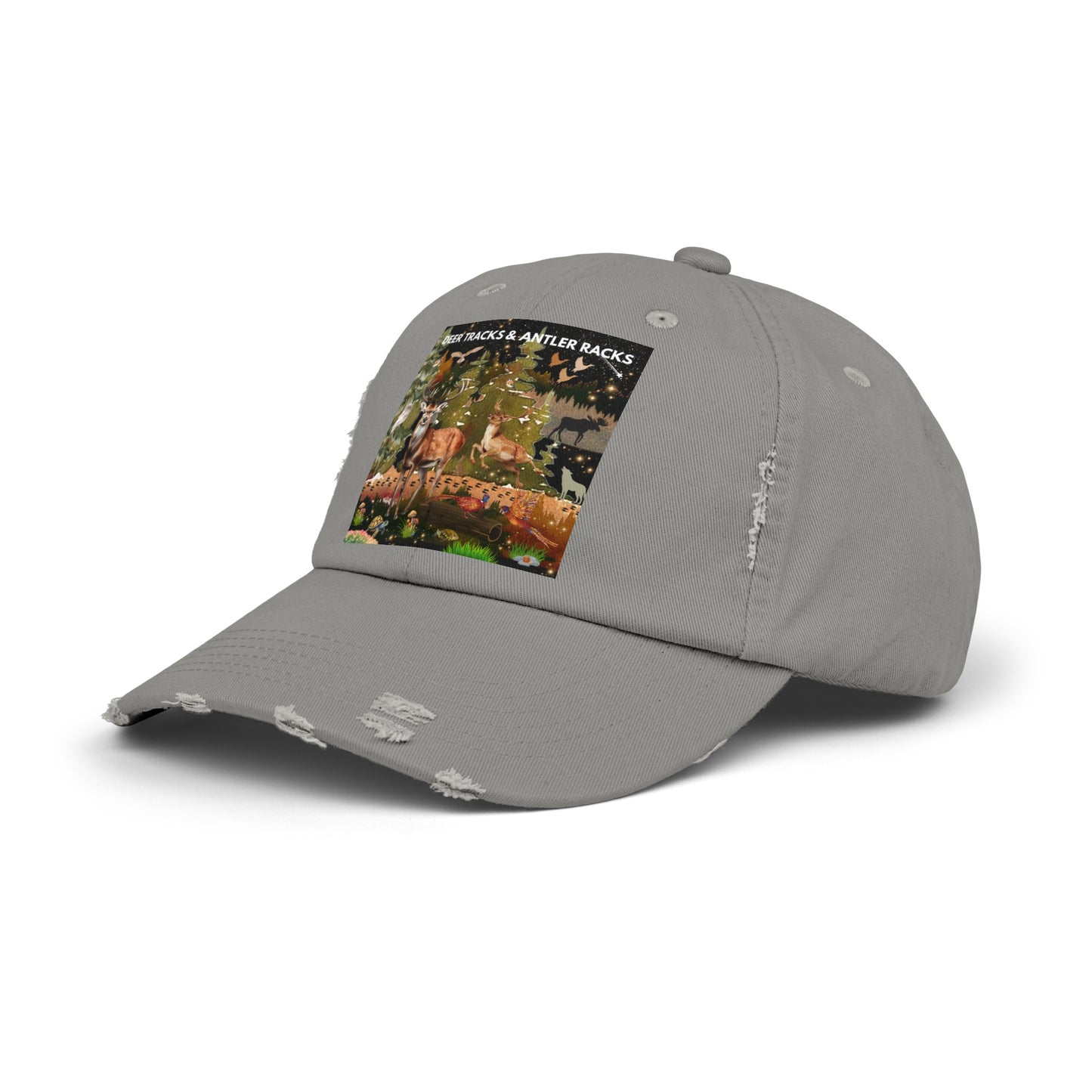 Deer Tracks & Antler Racks Unisex Distressed Cap