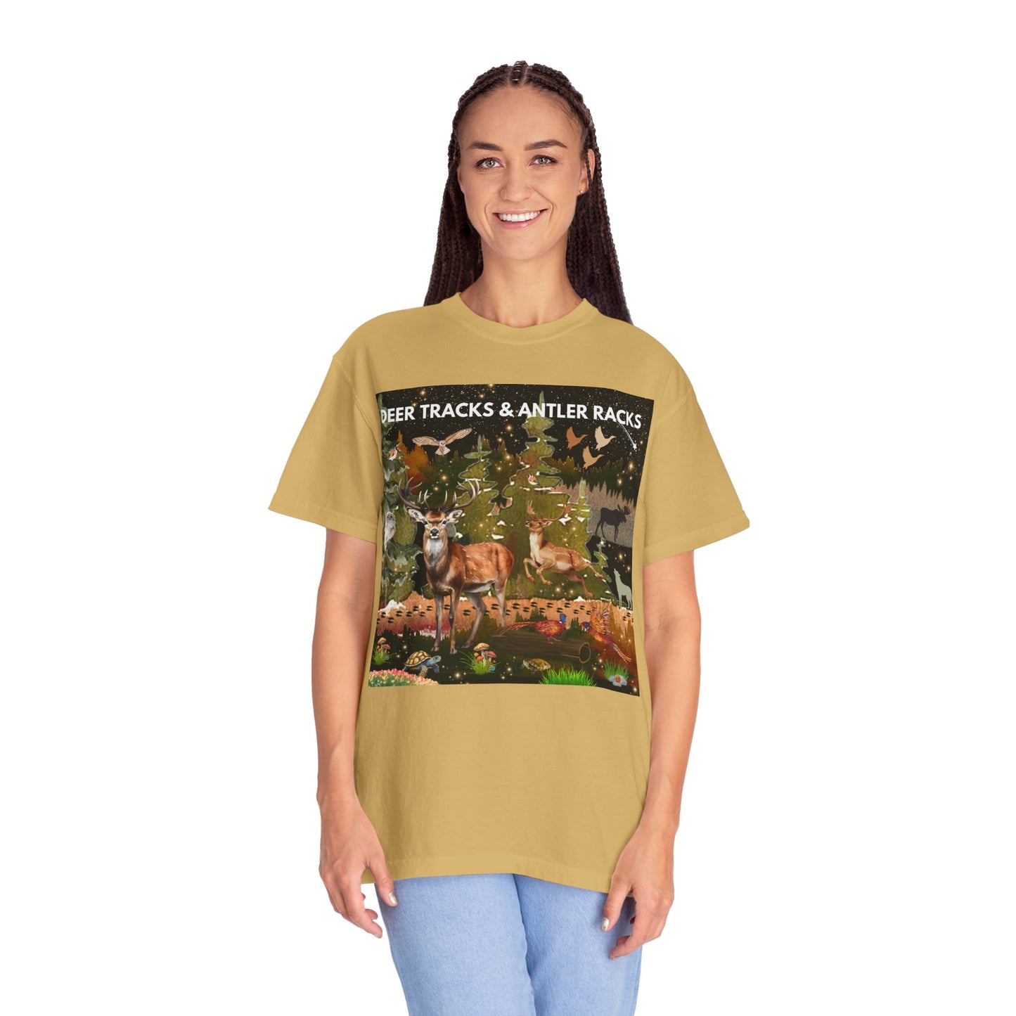Deer Tracks & Antler Racks Unisex Garment-Dyed T-shirt