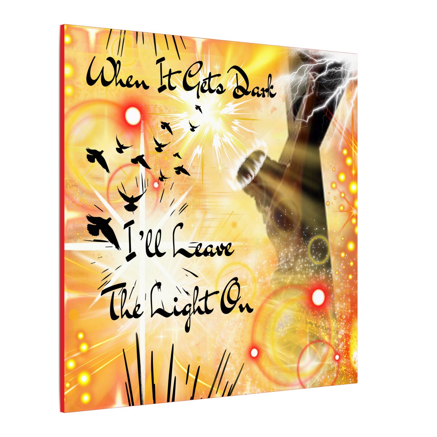 Leave The Light On - Inspirational Wall Art, Motivational Home Decor, Canvas Print, Uplifting Gift, Modern Artwork, Affirmation Piece, Unique Decoration