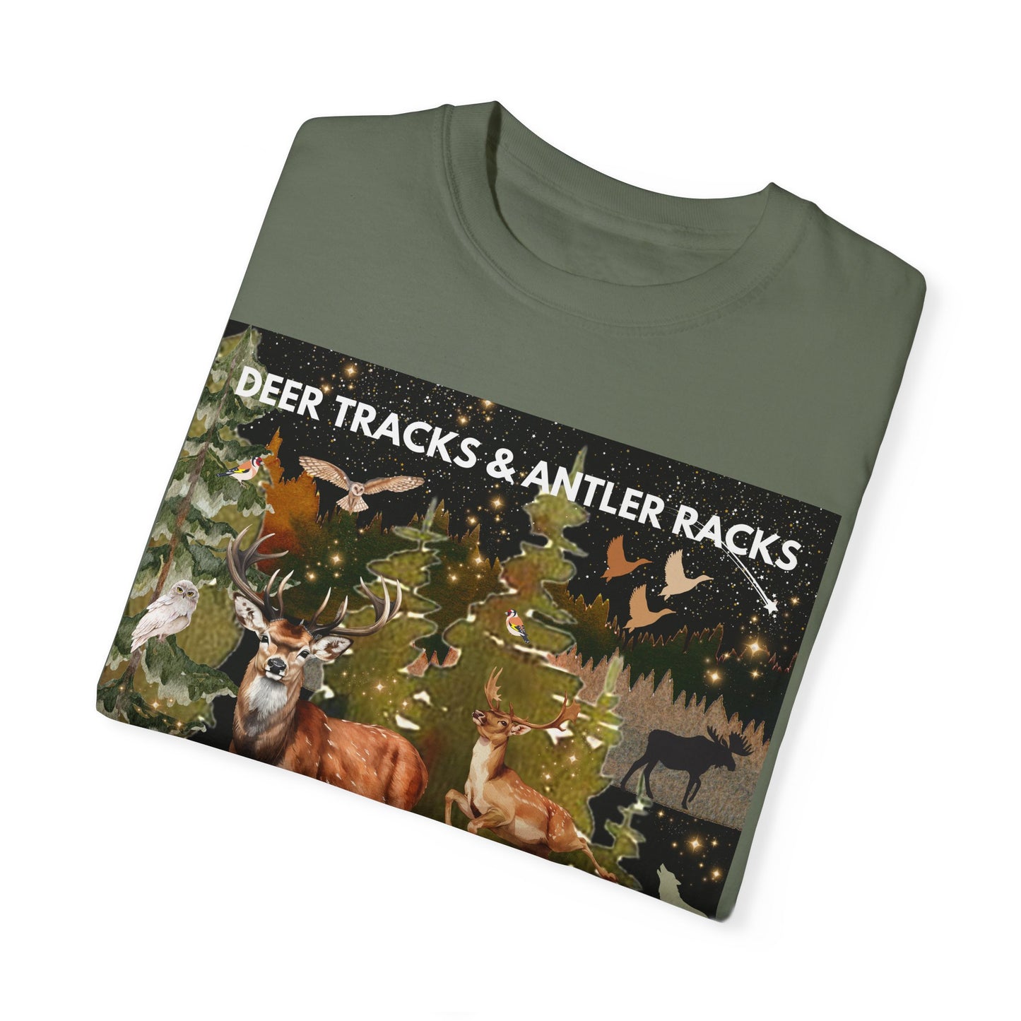 Deer Tracks & Antler Racks Unisex Garment-Dyed T-shirt