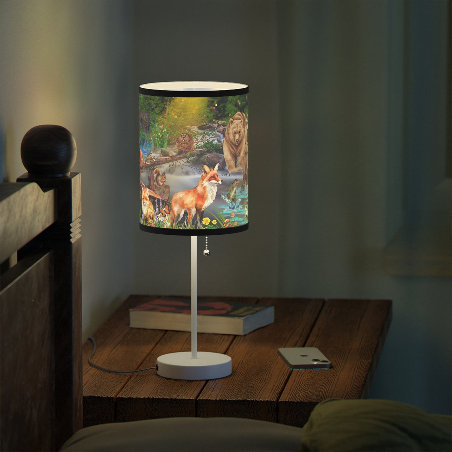 Foxes And Forest Friends Lamp on a Stand, US|CA plug