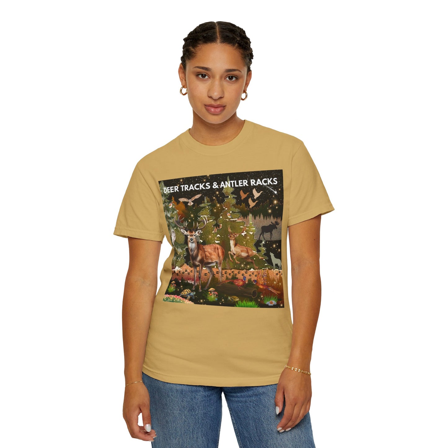 Deer Tracks & Antler Racks Unisex Garment-Dyed T-shirt