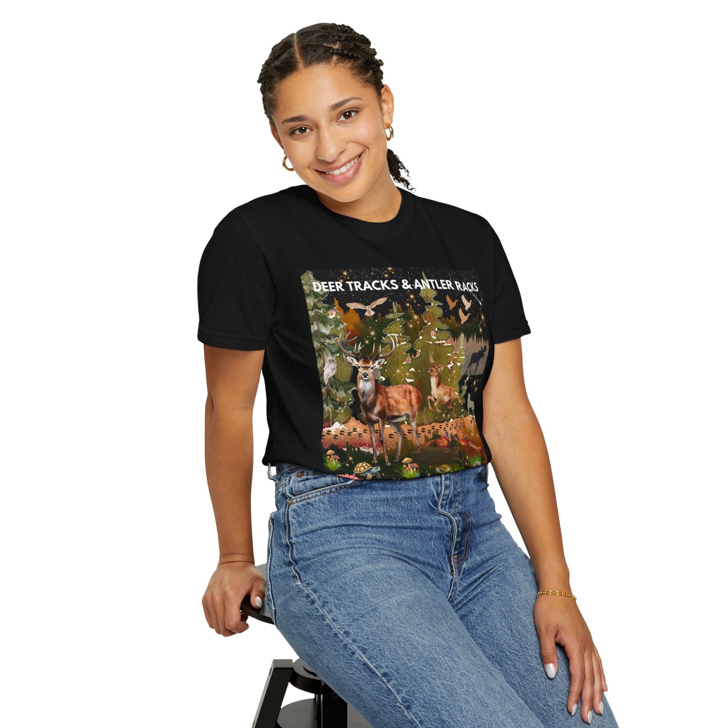 Deer Tracks & Antler Racks Unisex Garment-Dyed T-shirt