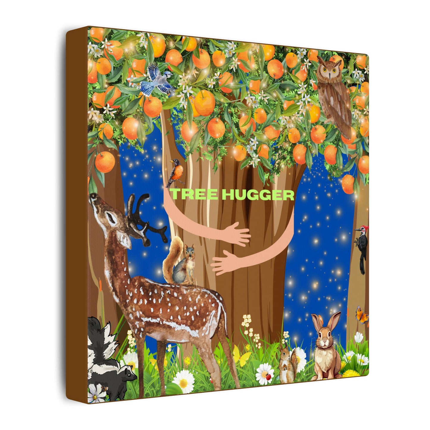 Tree Hugger - Canvas Print, Eco-Friendly Art, Nature Lover Gift, Home Decor, Wall Art for Animal Lovers, Gift for Earth Day