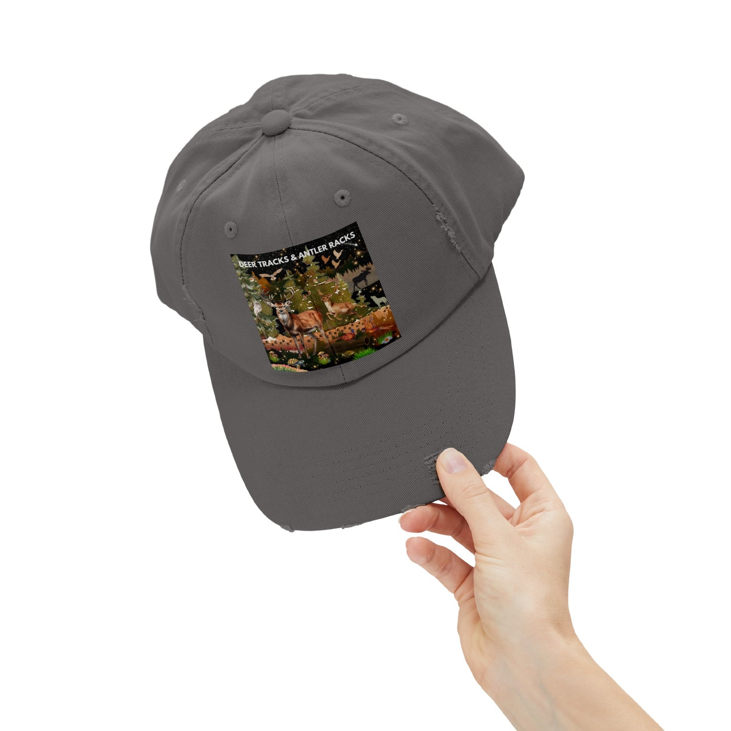Deer Tracks & Antler Racks Unisex Distressed Cap