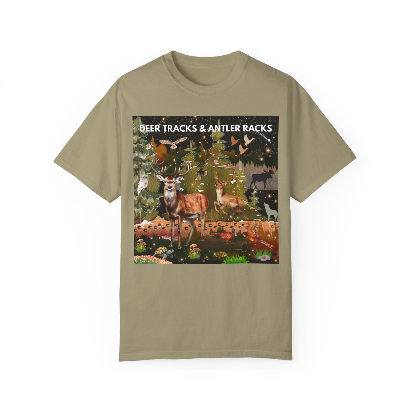 Deer Tracks & Antler Racks Unisex Garment-Dyed T-shirt