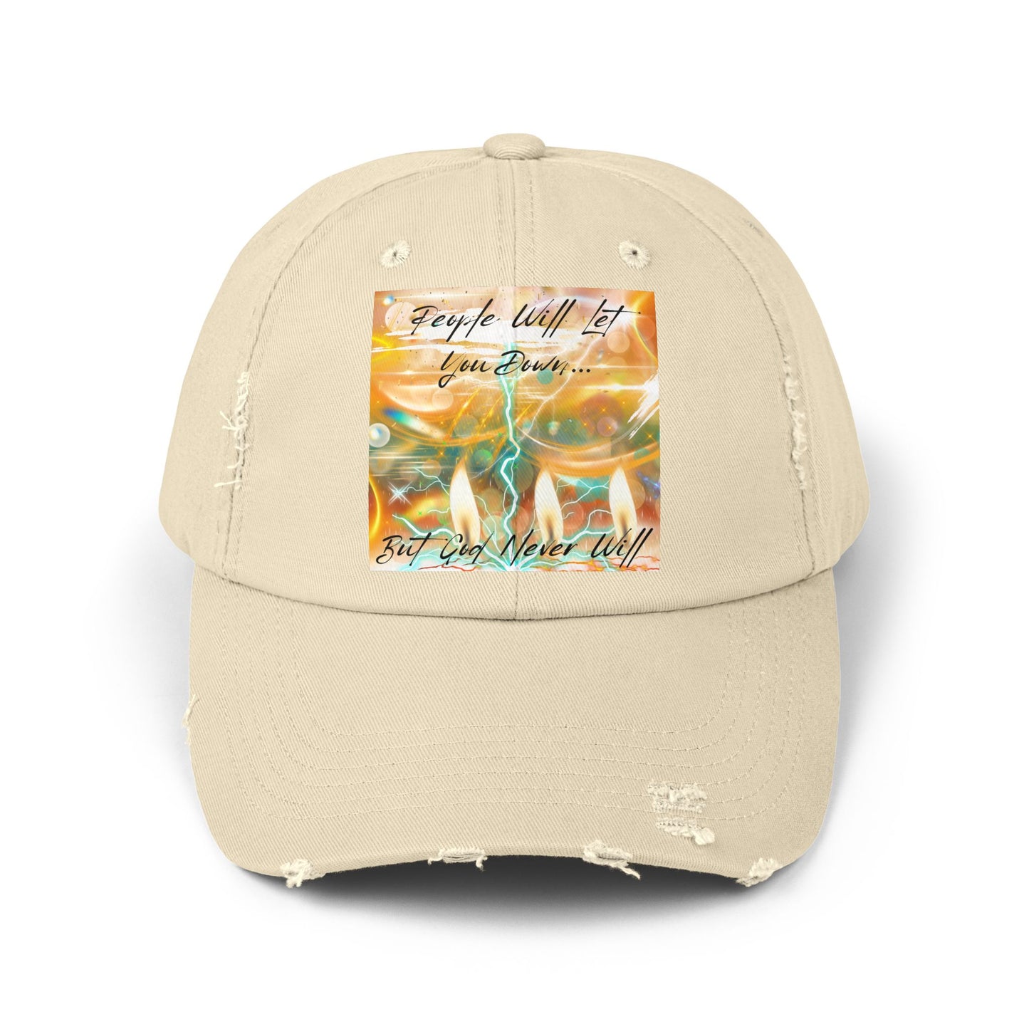 But God Never Will Unisex Distressed Cap - Buy Online