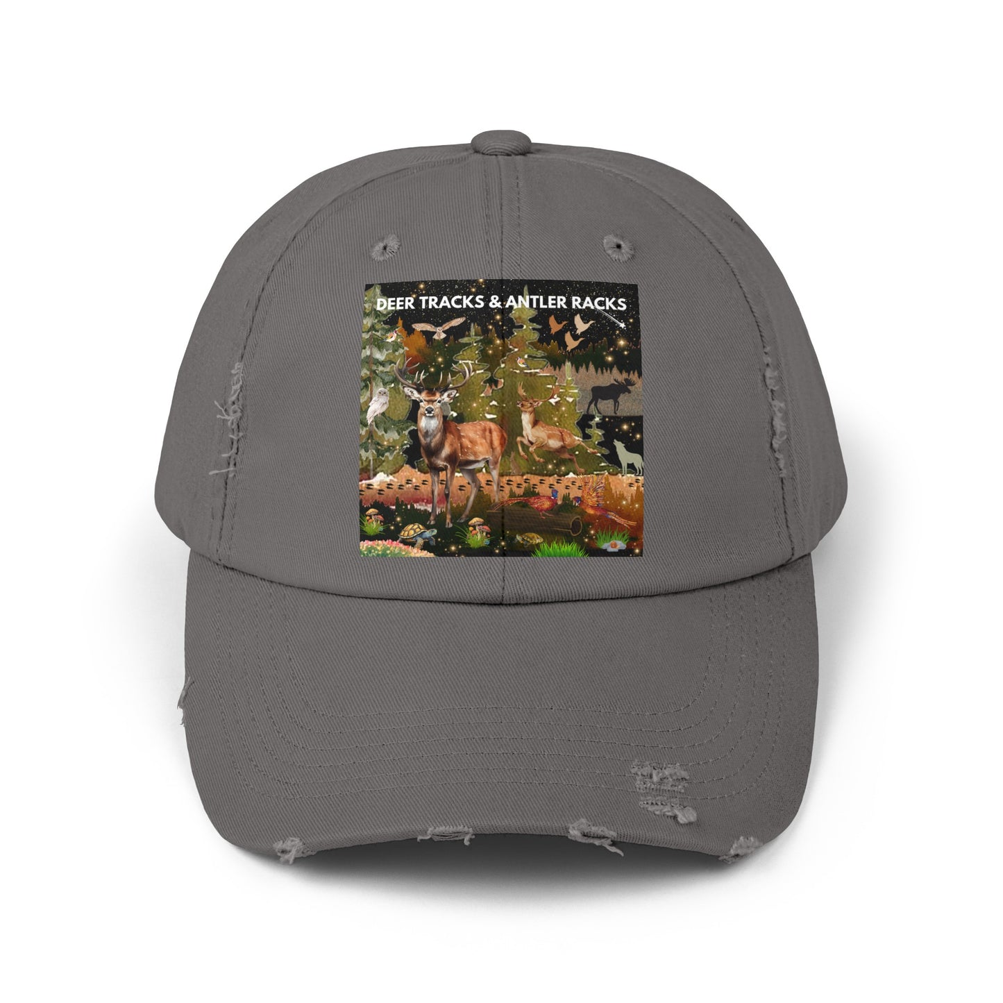 Deer Tracks & Antler Racks Unisex Distressed Cap