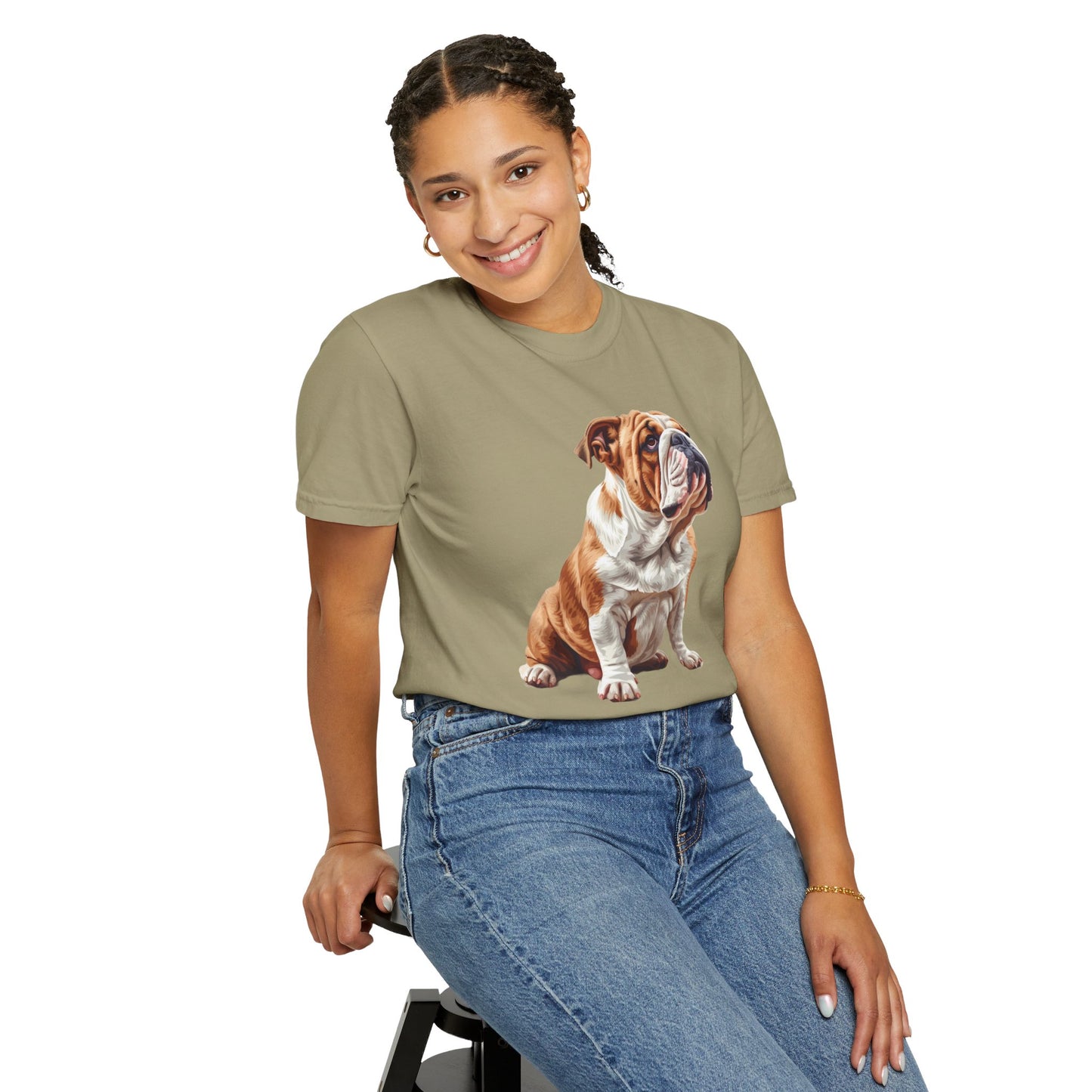 Bulldog Mom Unisex Garment-Dyed T-shirt