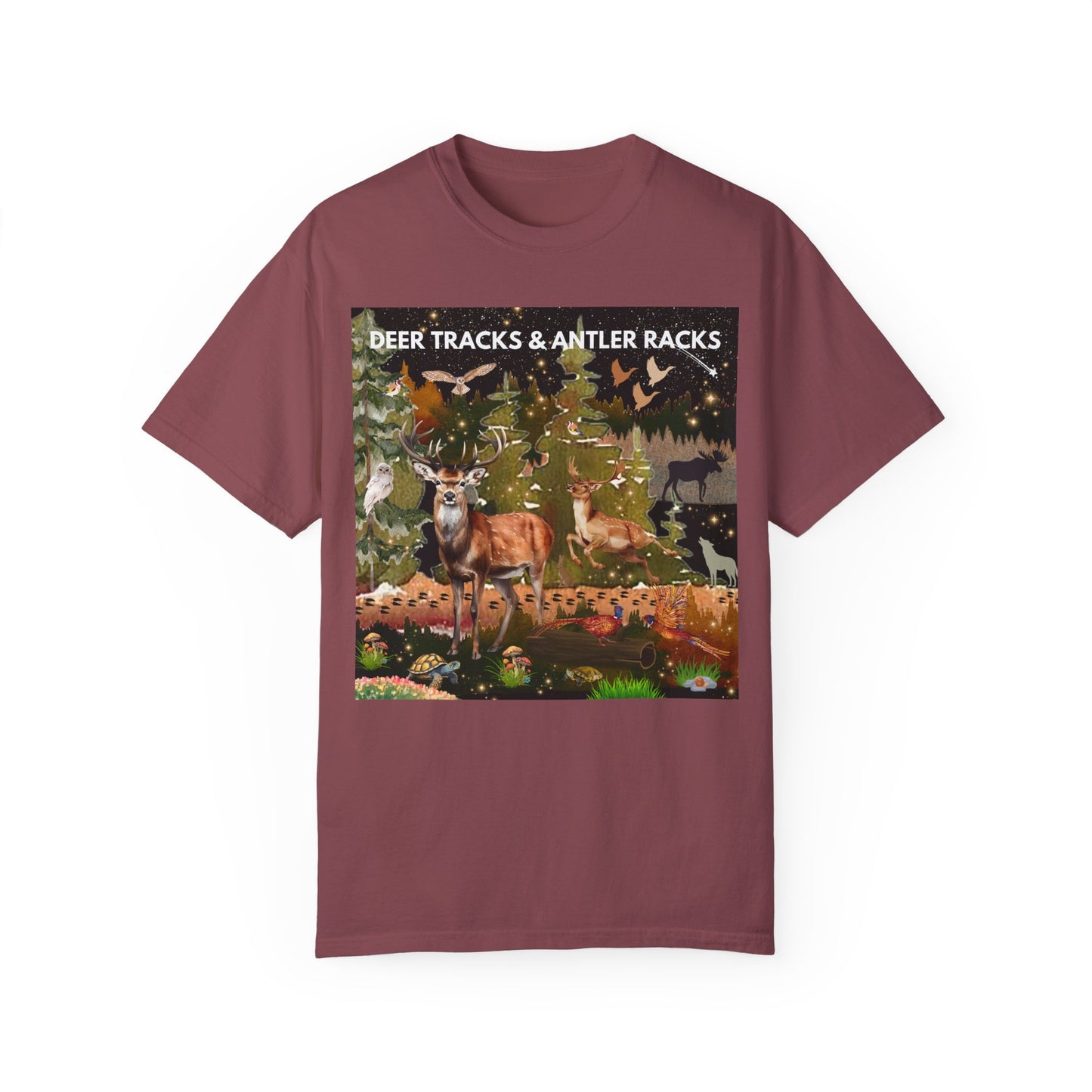 Deer Tracks & Antler Racks Unisex Garment-Dyed T-shirt