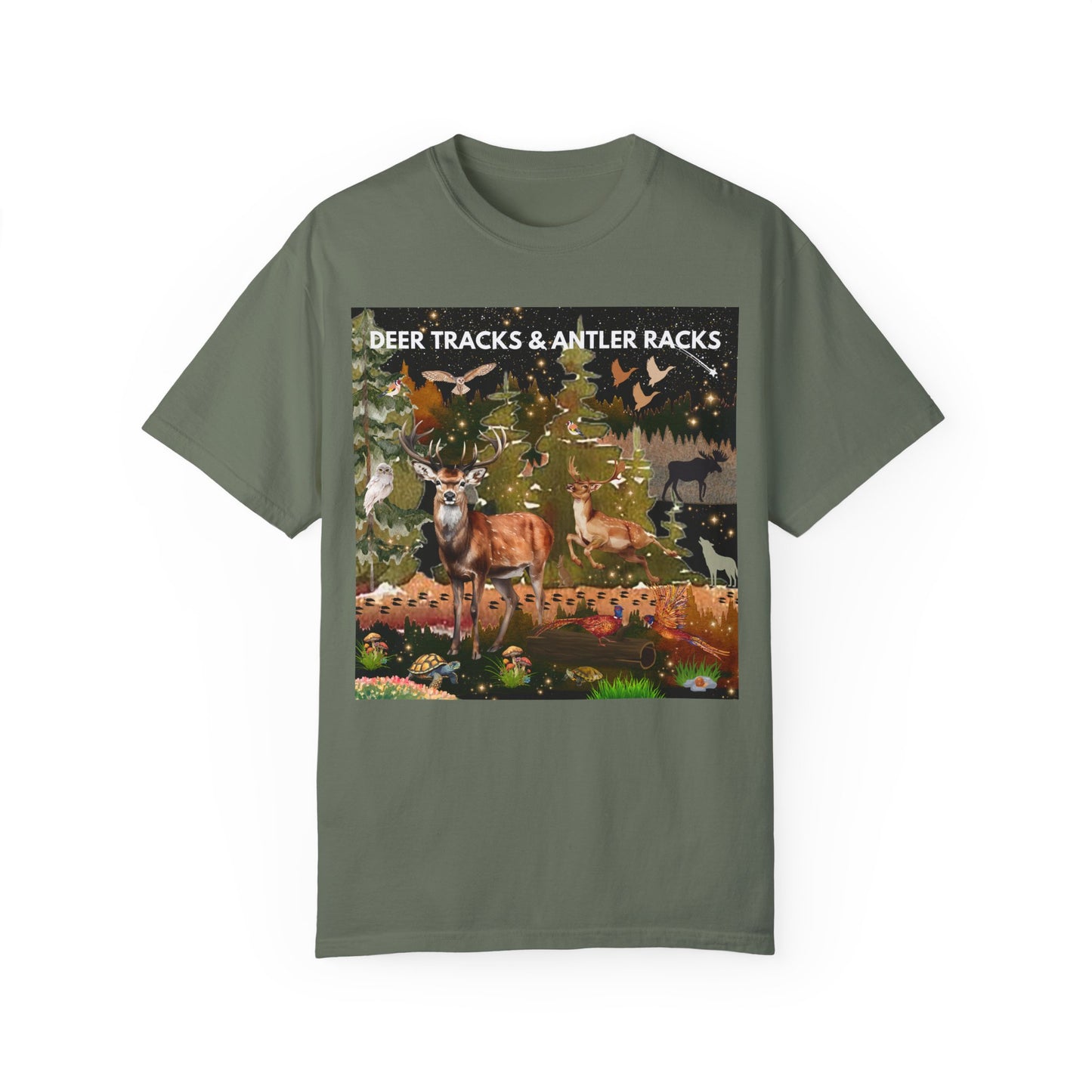 Deer Tracks & Antler Racks Unisex Garment-Dyed T-shirt