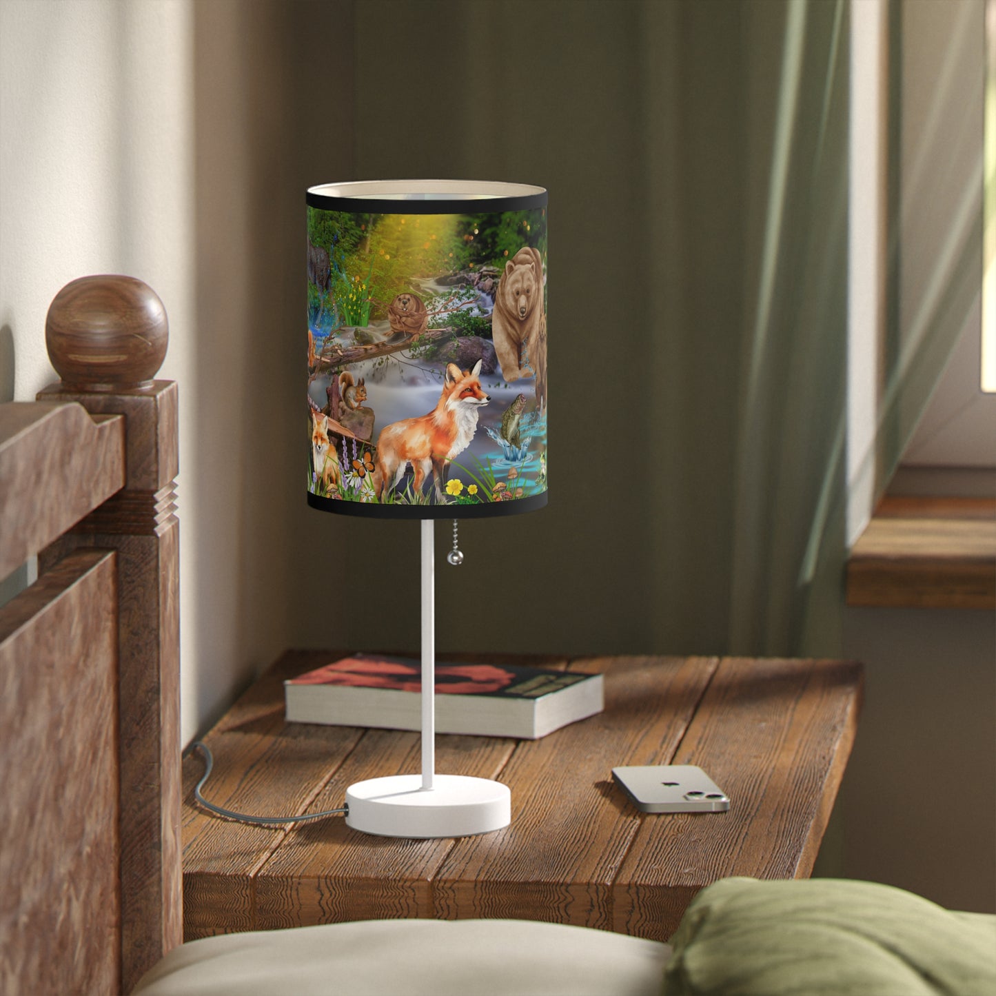 Foxes And Forest Friends Lamp on a Stand, US|CA plug