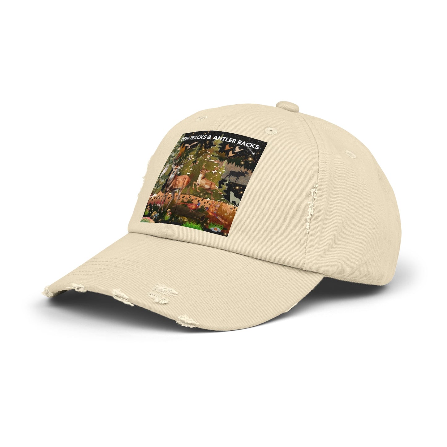 Deer Tracks & Antler Racks Unisex Distressed Cap