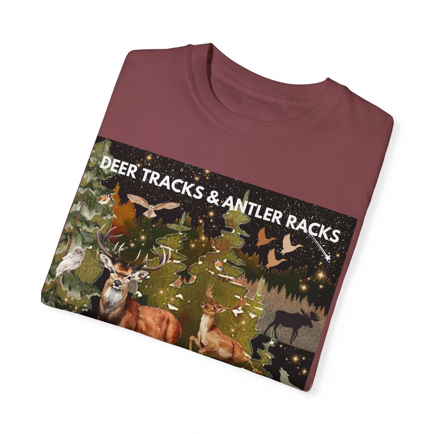 Deer Tracks & Antler Racks Unisex Garment-Dyed T-shirt