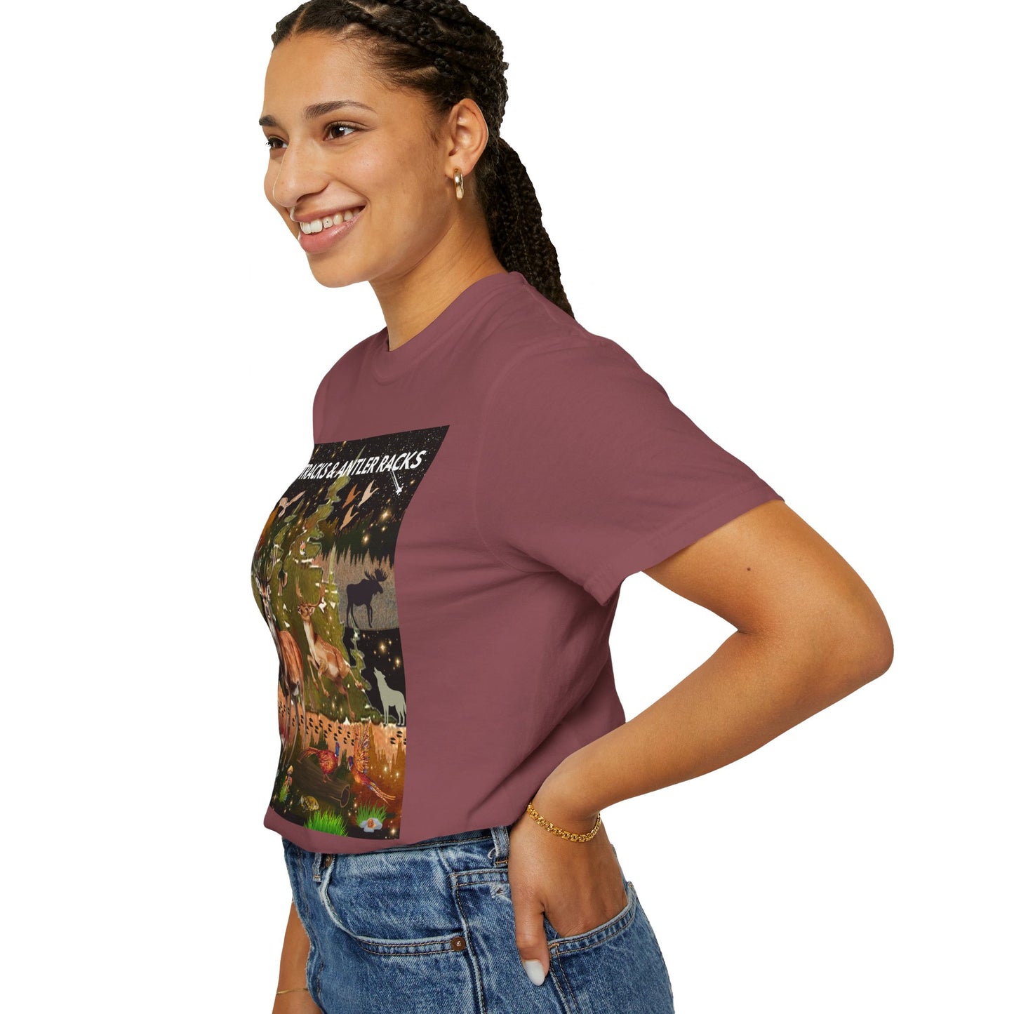 Deer Tracks & Antler Racks Unisex Garment-Dyed T-shirt