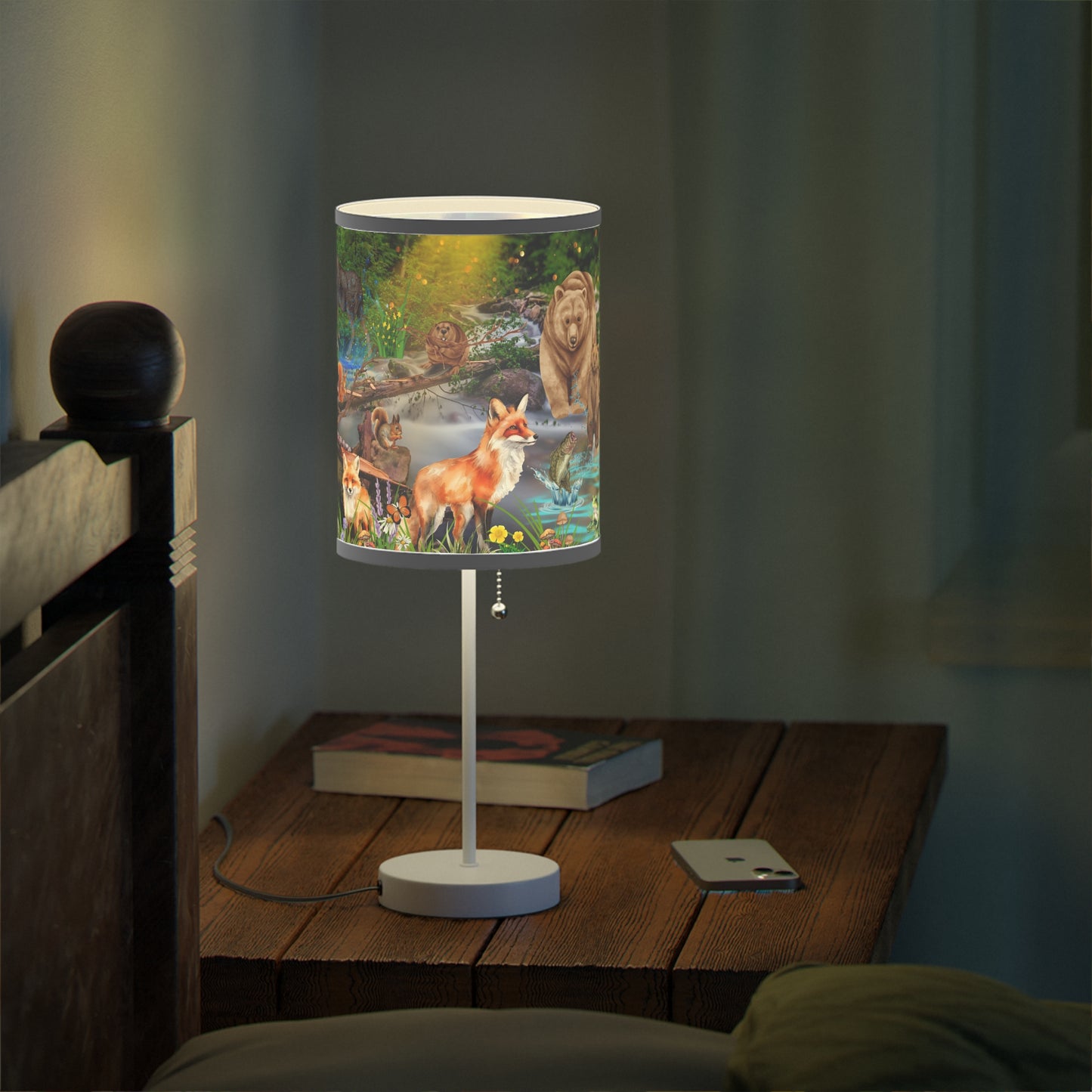 Foxes And Forest Friends Lamp on a Stand, US|CA plug