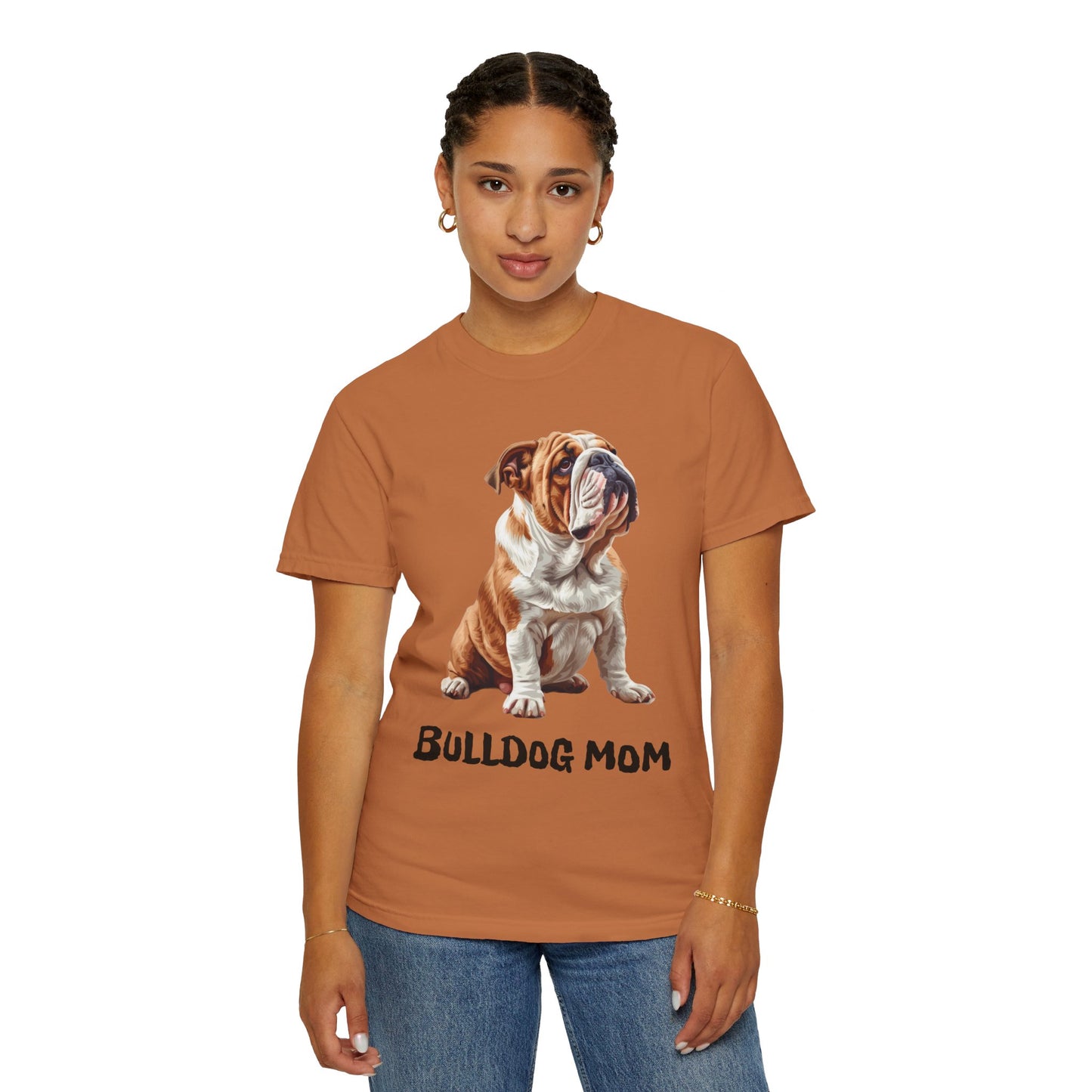 Bulldog Mom Unisex Garment-Dyed T-shirt