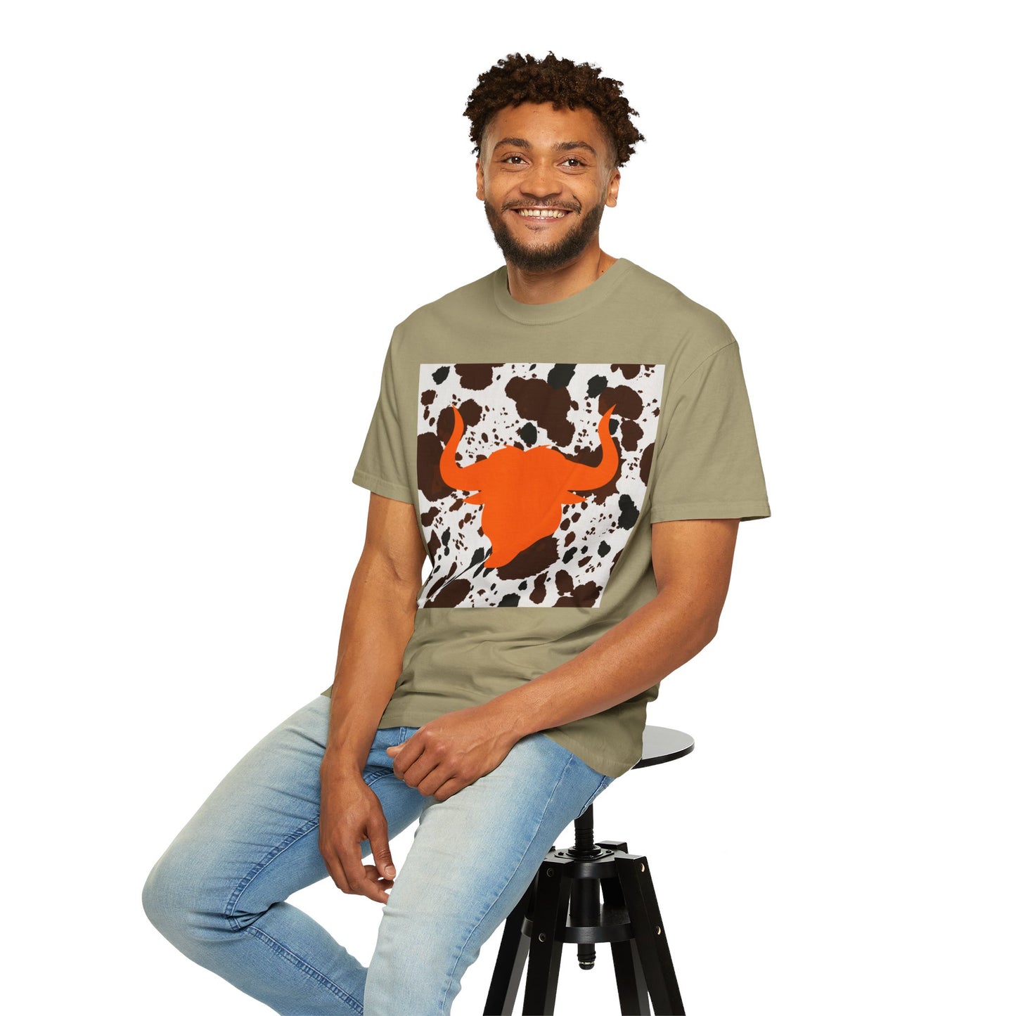 Cow 3 Unisex Garment-Dyed T-shirt