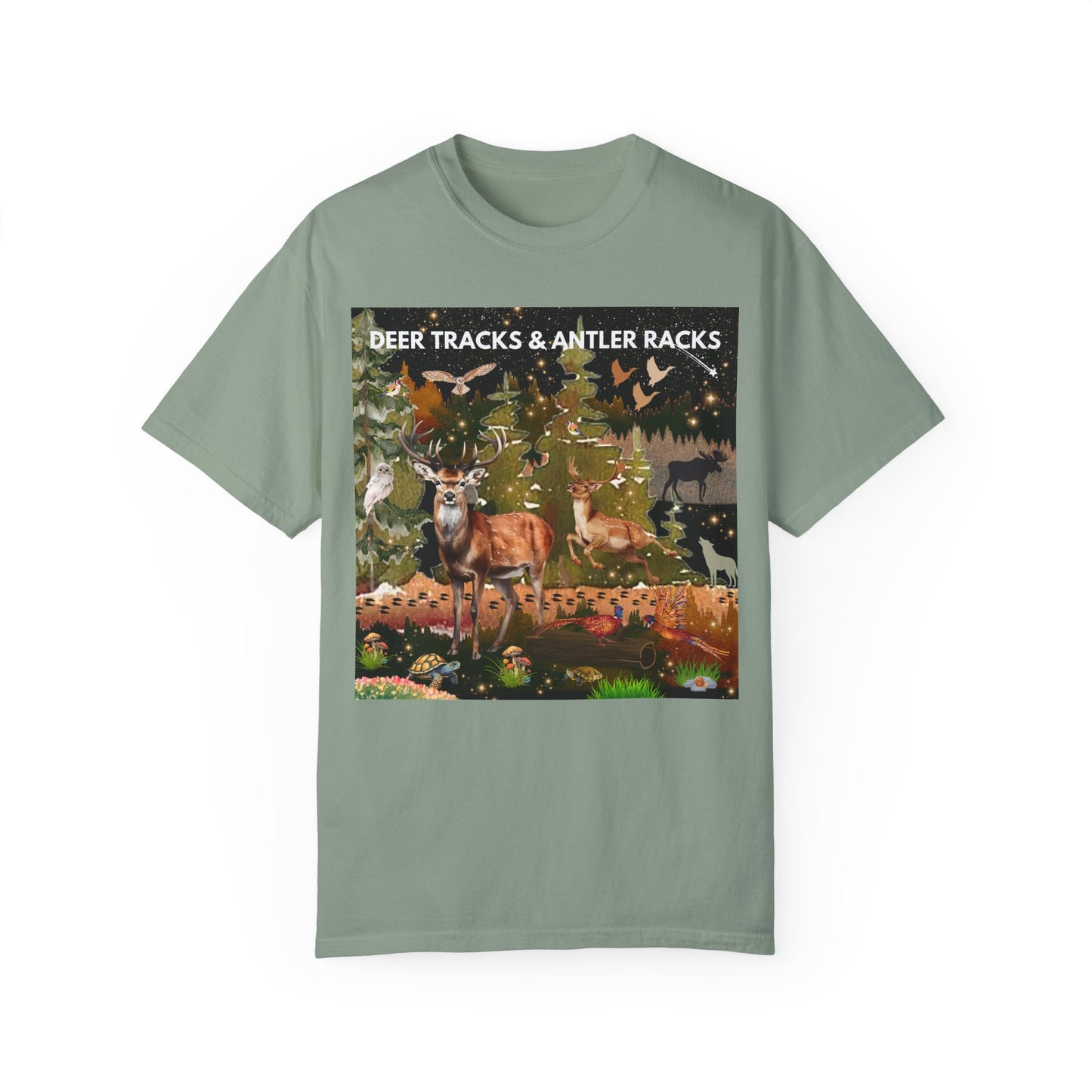Deer Tracks & Antler Racks Unisex Garment-Dyed T-shirt