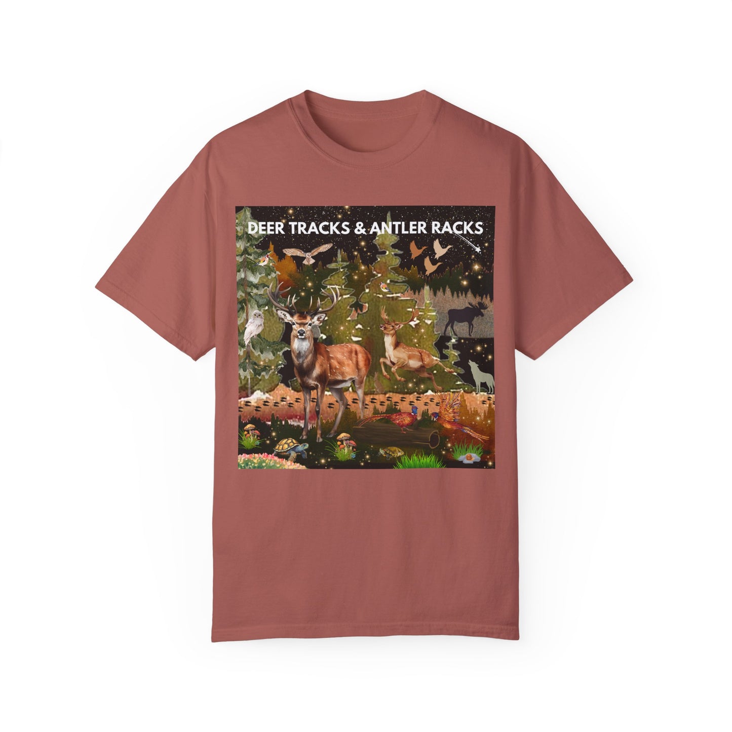 Deer Tracks & Antler Racks Unisex Garment-Dyed T-shirt