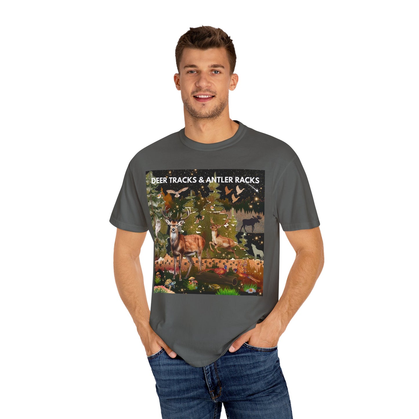 Deer Tracks & Antler Racks Unisex Garment-Dyed T-shirt