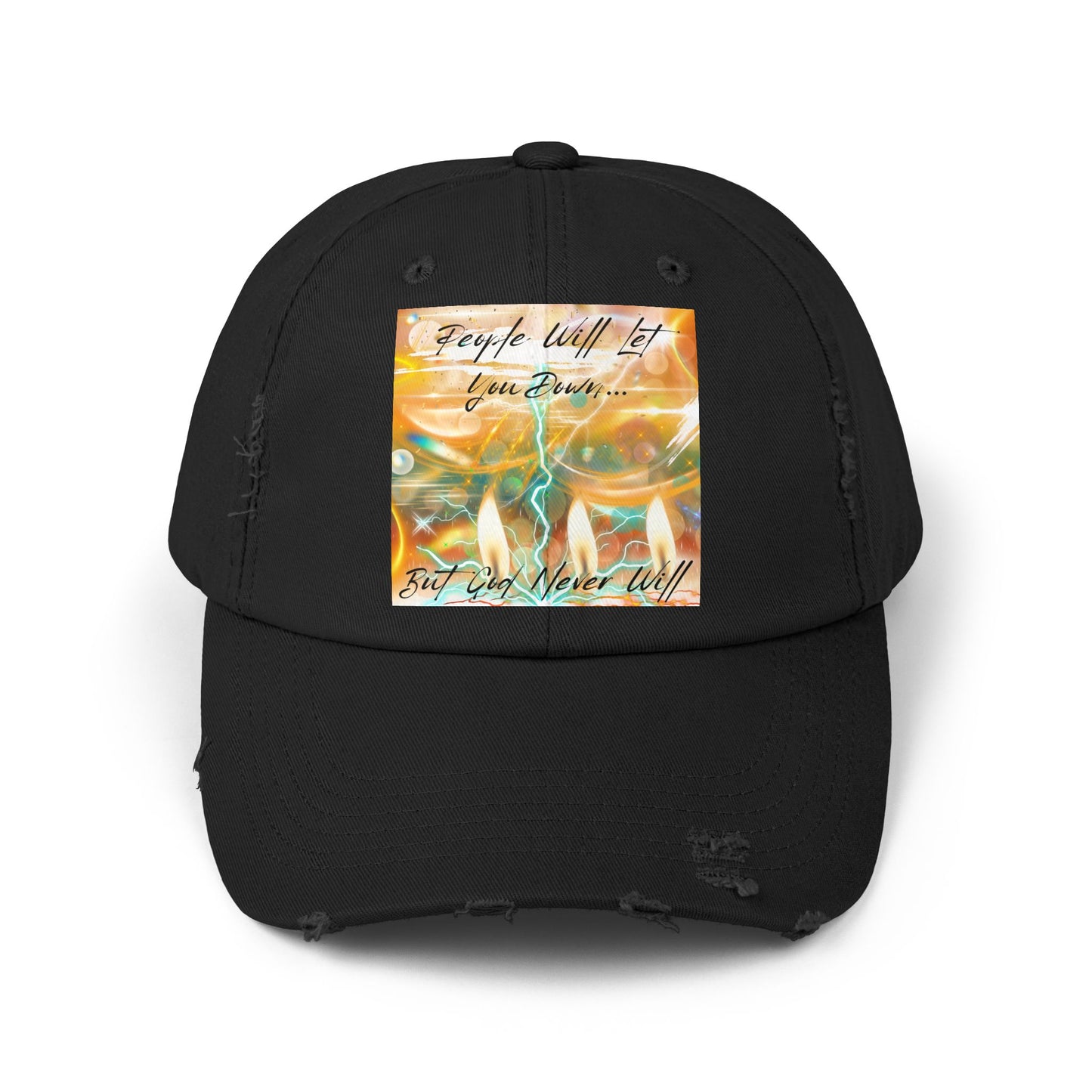 But God Never Will Unisex Distressed Cap - Buy Online