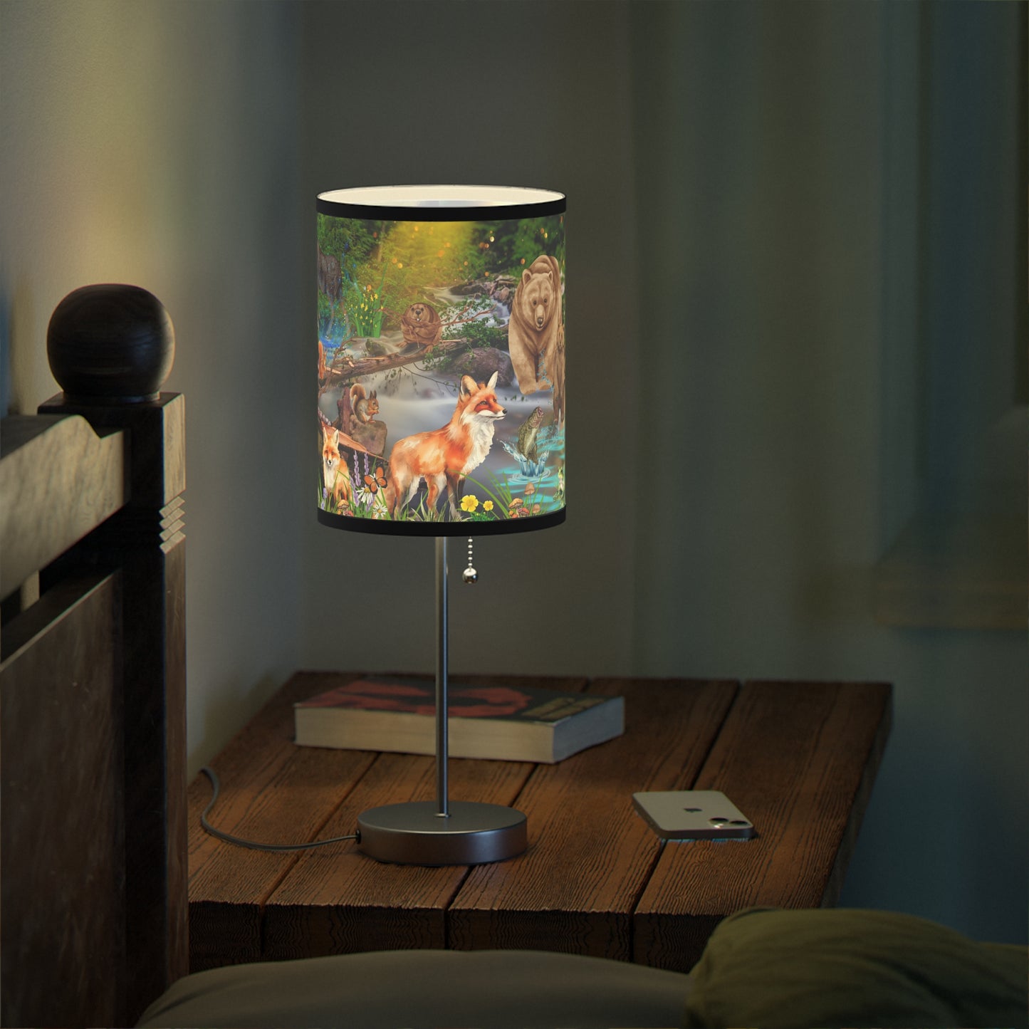 Foxes And Forest Friends Lamp on a Stand, US|CA plug