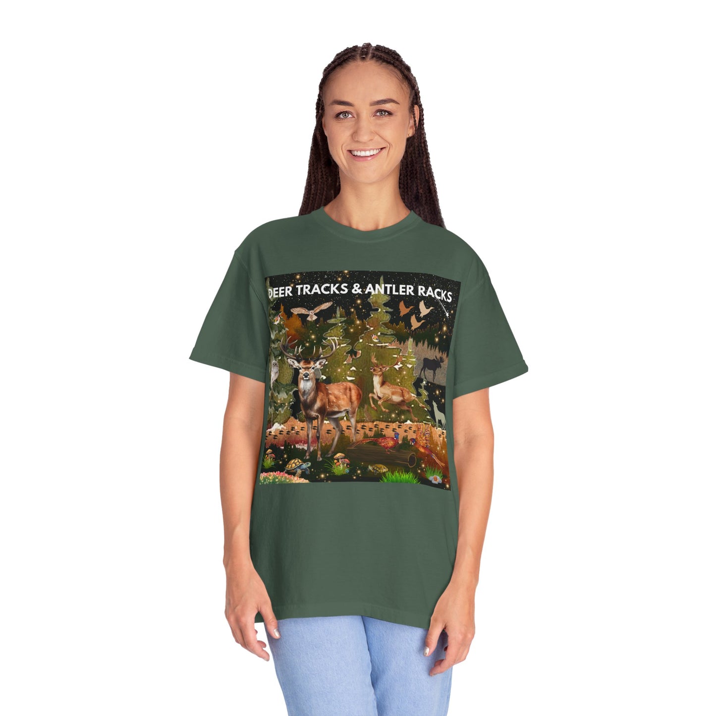 Deer Tracks & Antler Racks Unisex Garment-Dyed T-shirt