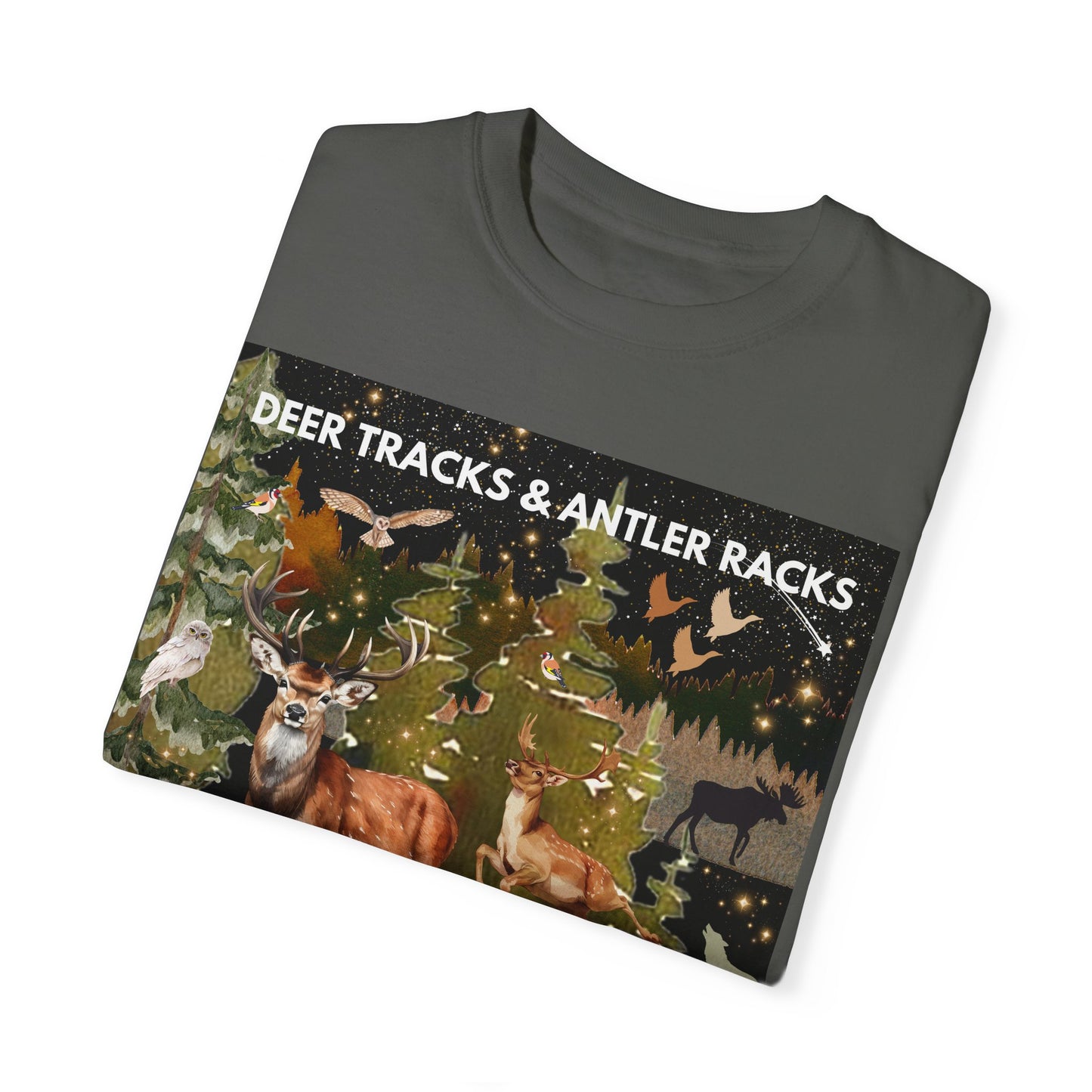 Deer Tracks & Antler Racks Unisex Garment-Dyed T-shirt