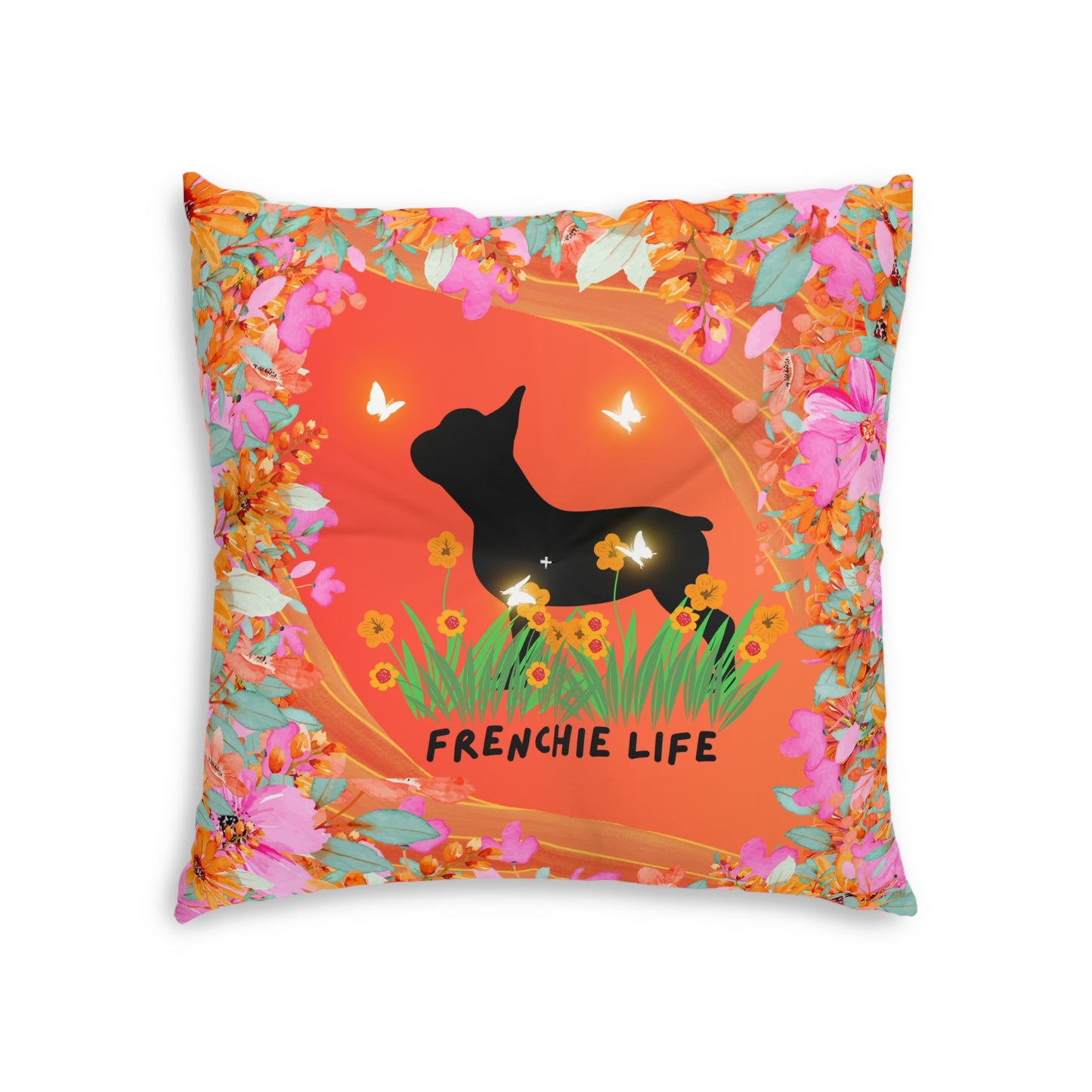 Frenchie Life Tufted Floor Pillow, Square
