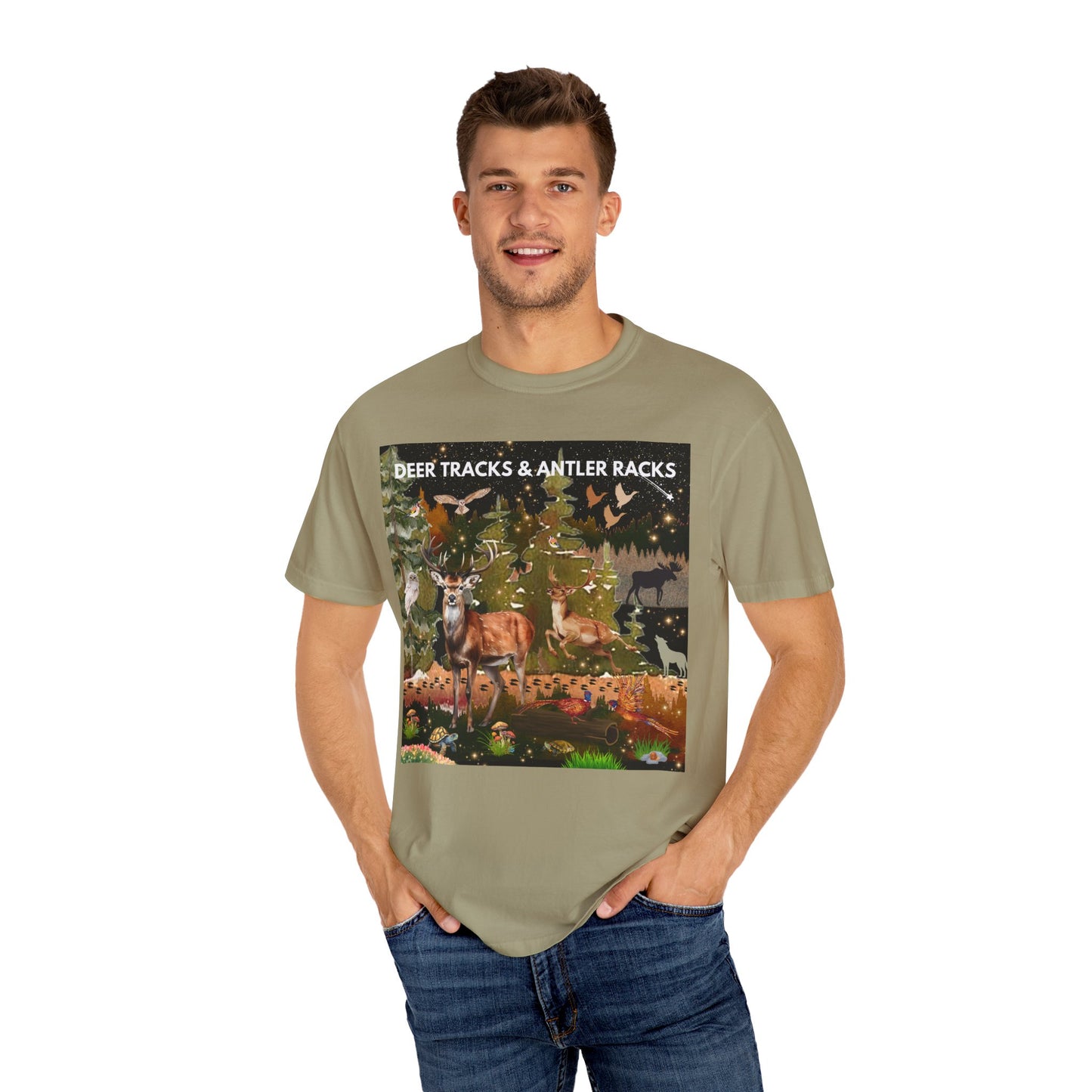 Deer Tracks & Antler Racks Unisex Garment-Dyed T-shirt