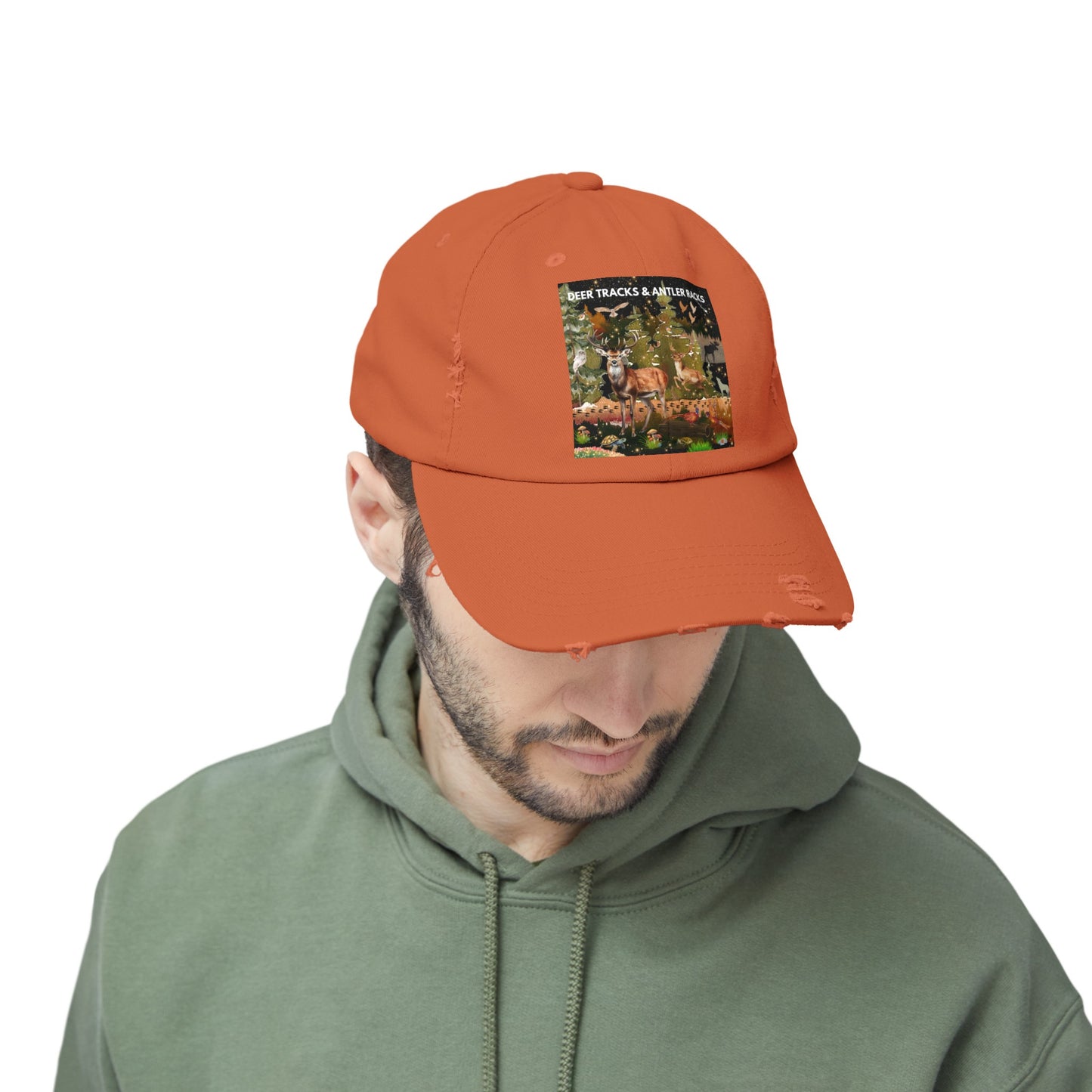 Deer Tracks & Antler Racks Unisex Distressed Cap