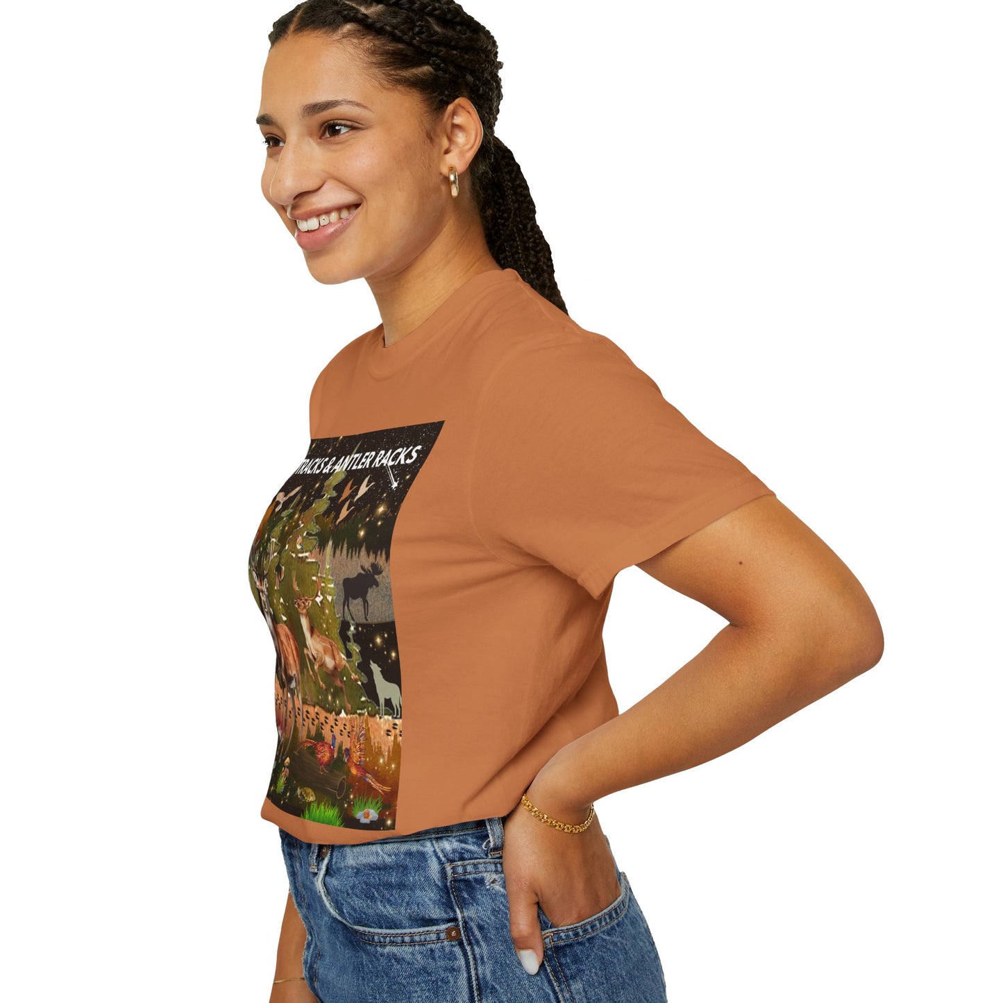 Deer Tracks & Antler Racks Unisex Garment-Dyed T-shirt