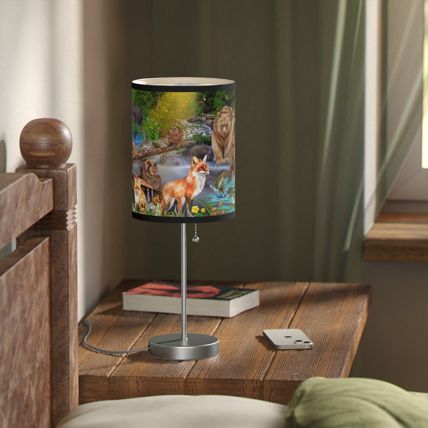 Foxes And Forest Friends Lamp on a Stand, US|CA plug